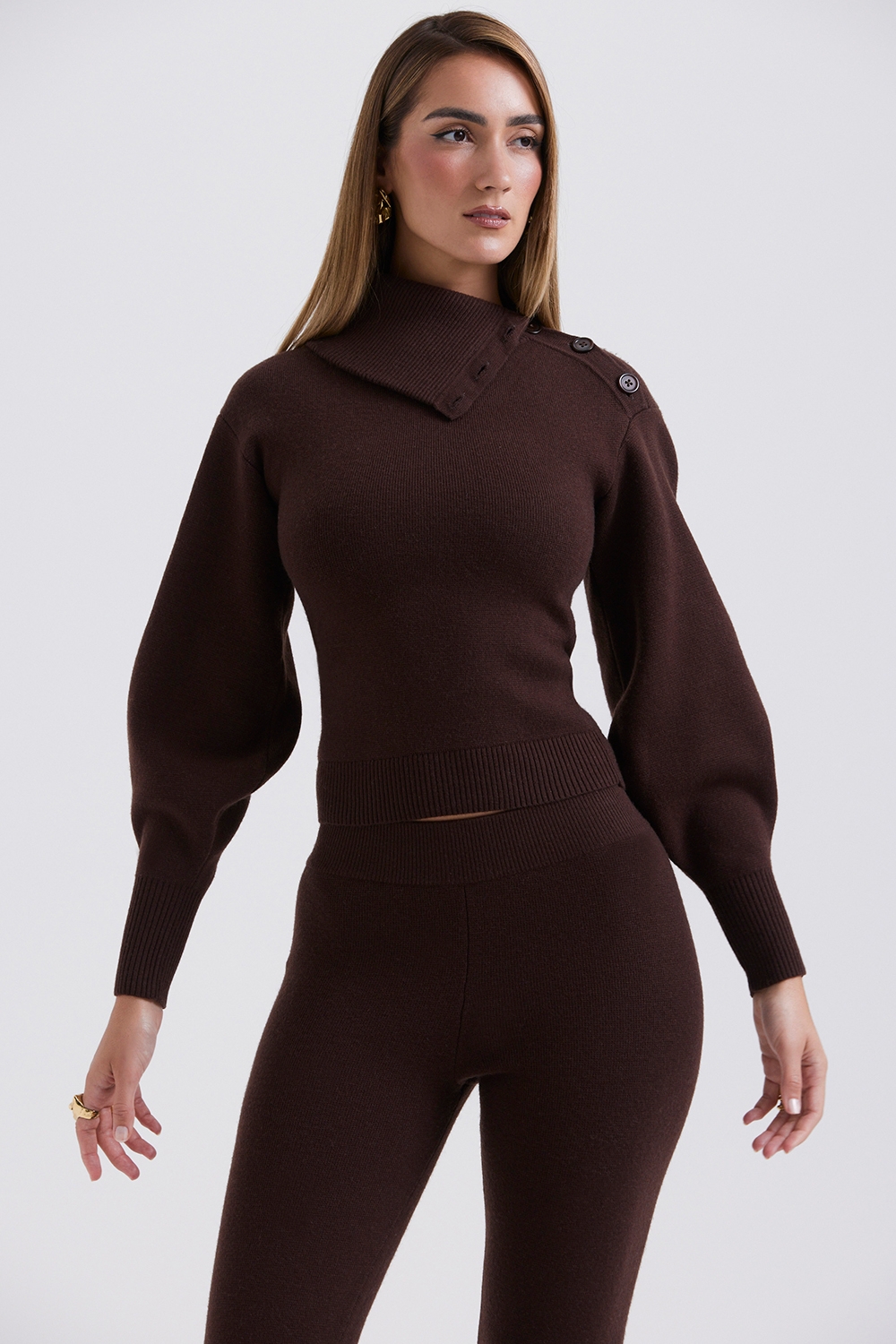 Adelita-Chocolate Cashmere Blend Sweater - SALE