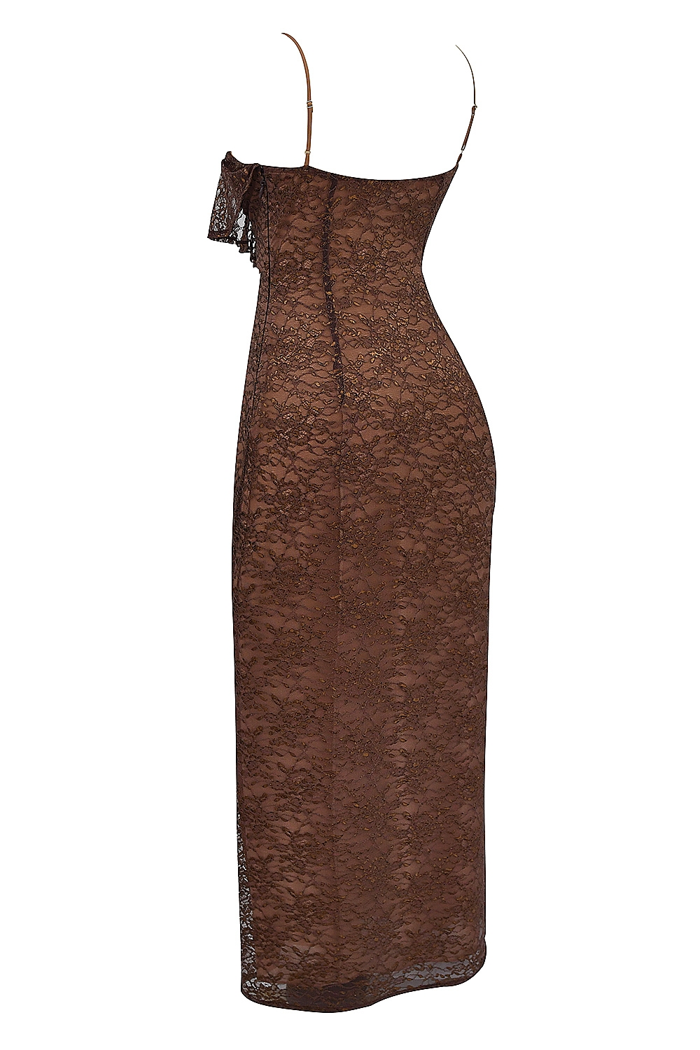 Lucianna-Espresso Lace Maxi Dress