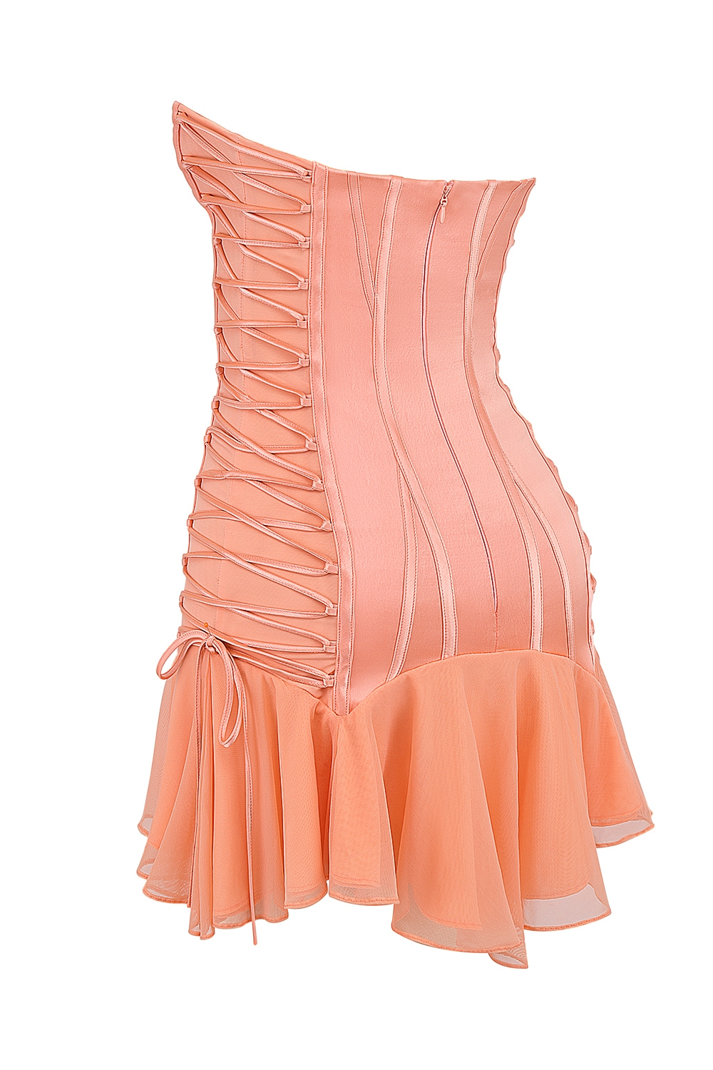 Sirena-Sorbet Satin Strapless Mini Dress