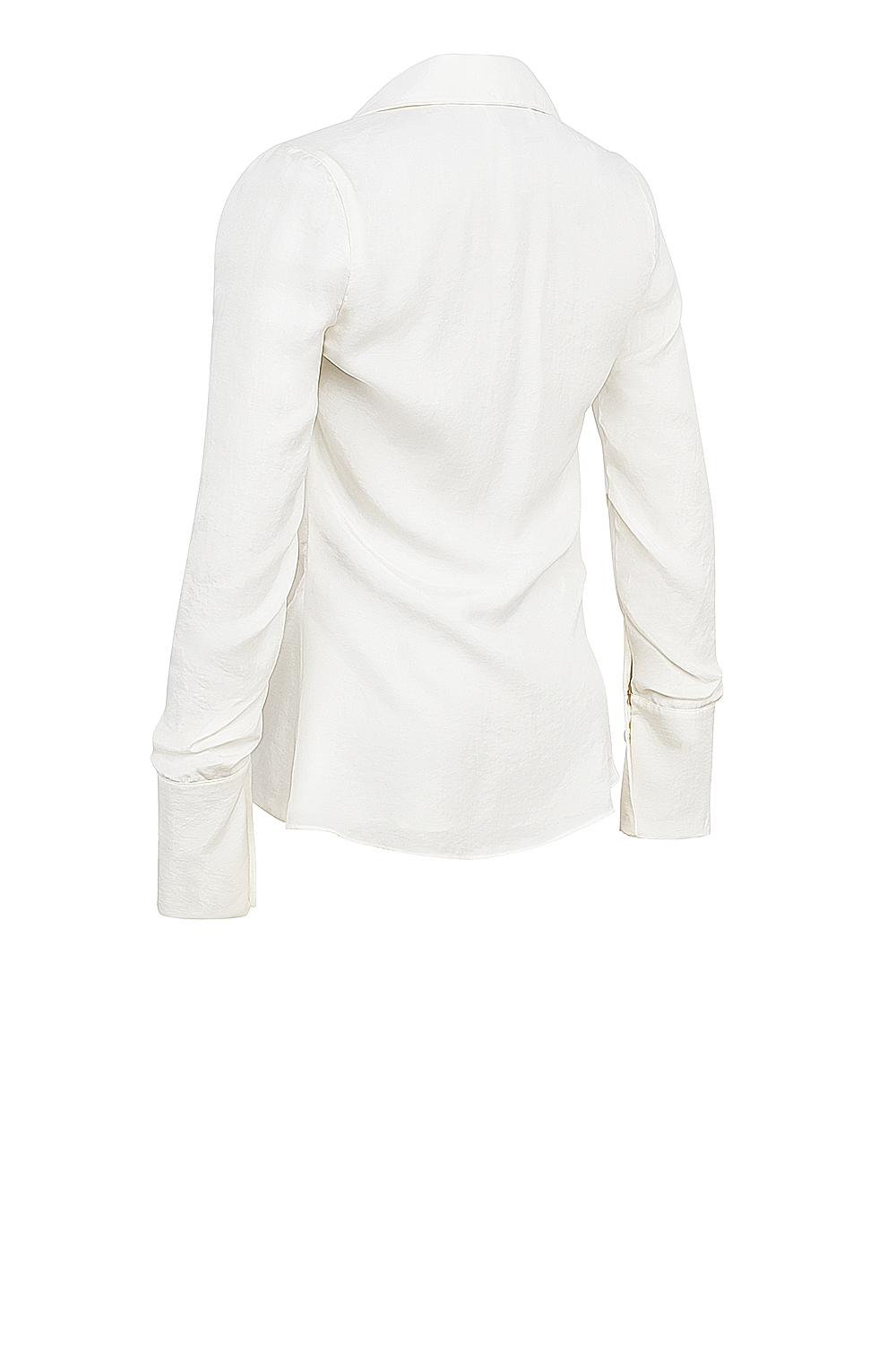 Hope-White Draped Tie Front Shirt