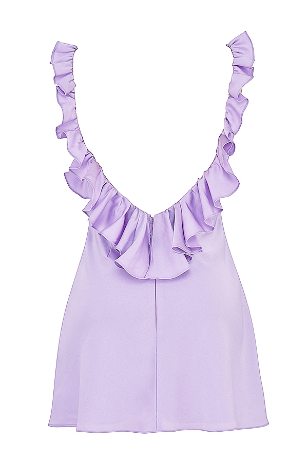 Tink-Orchid Satin Ruffle Mini Dress