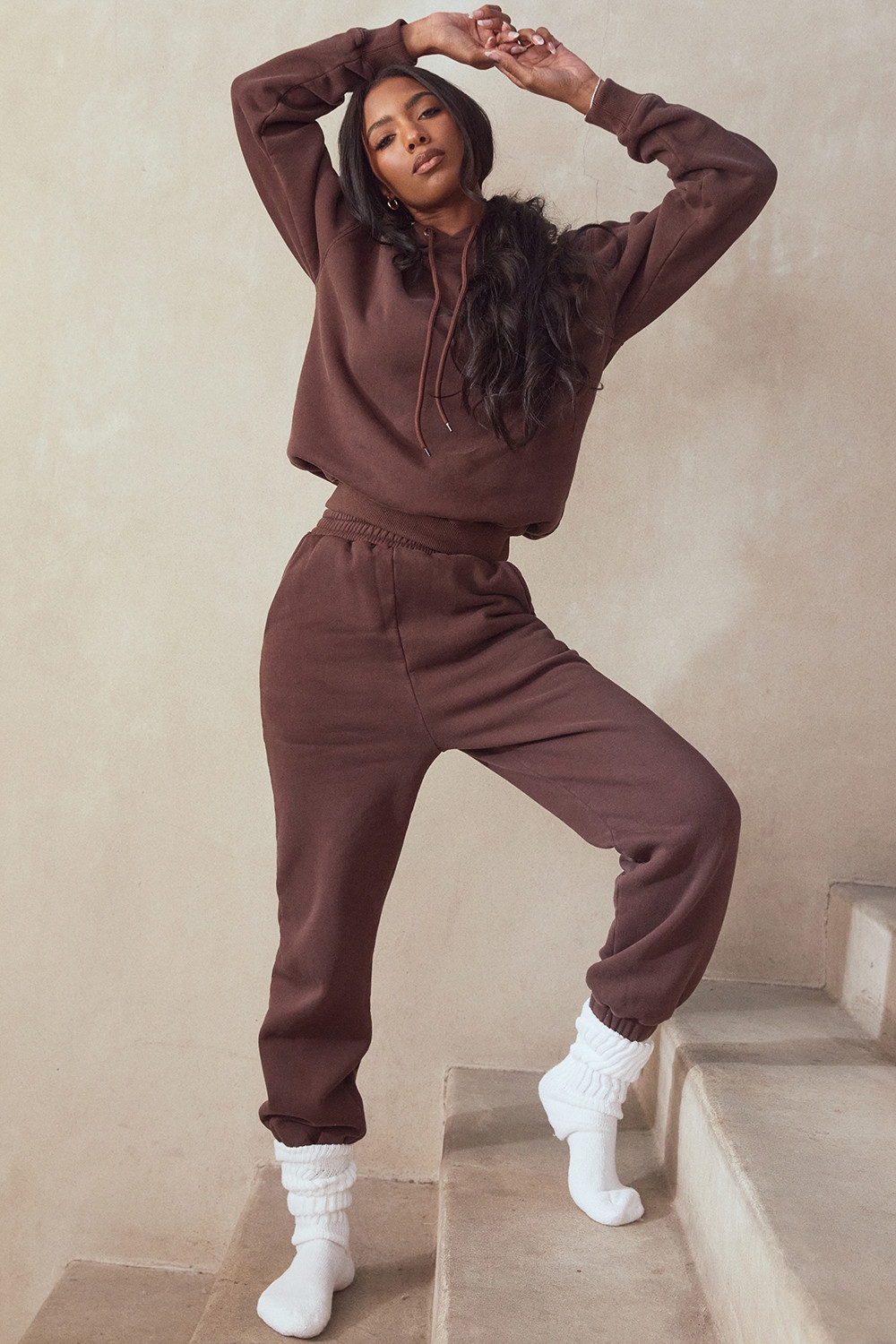 Sky-Chocolate Fleece Back Jogging Trouser