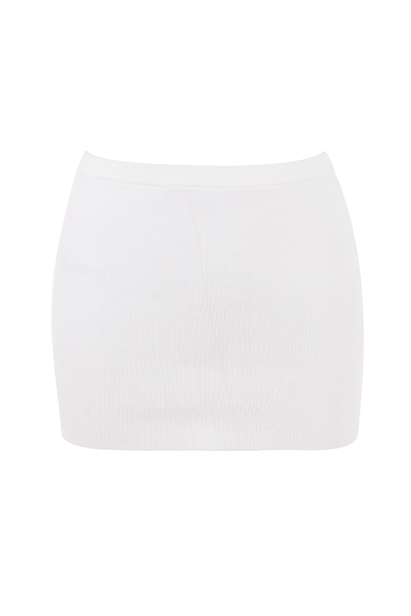 Mariella-White Knit Mini Skirt
