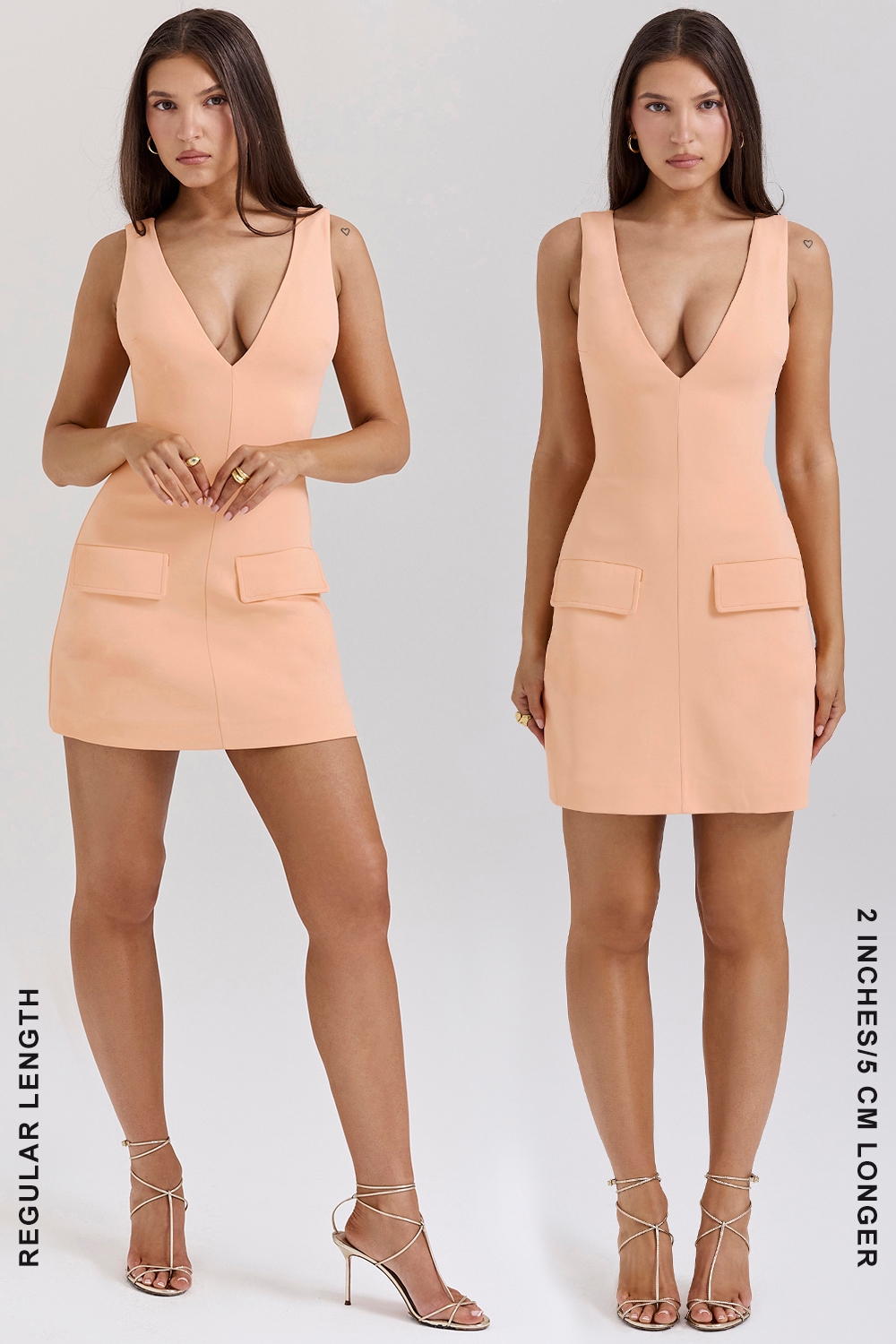 Olympia-Sorbet Plunge Mini Dress