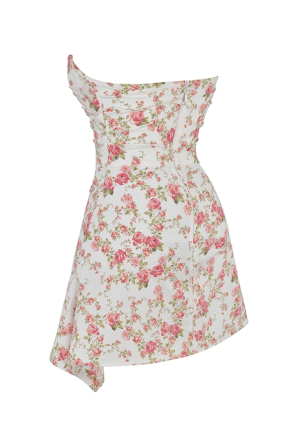 Jasmine-Rose Print Draped Corset Dress