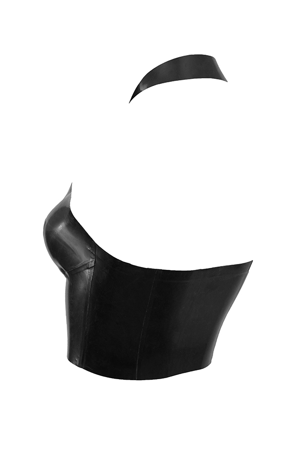 Ariadne-Black Latex Halter Top