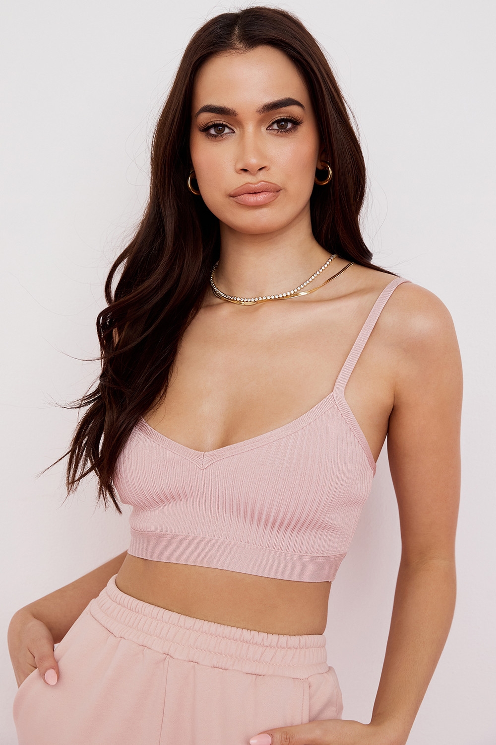 Evie-Blush Bandage Bralette