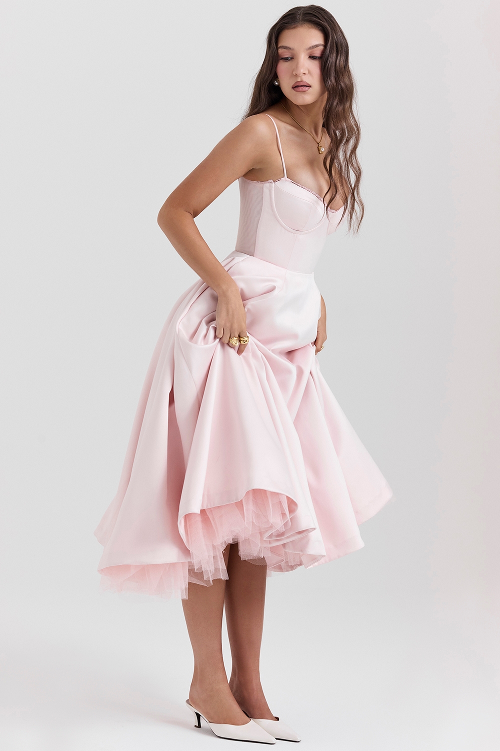 Mademoiselle-Ballerina Pink Midi Dress