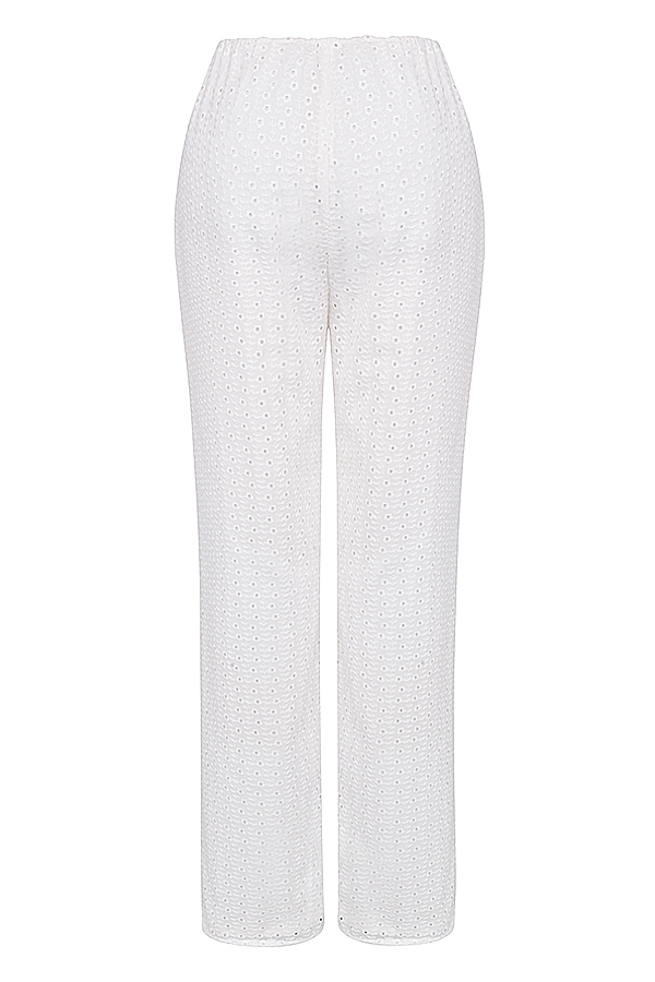 Frankie-White Broderie Anglais Trousers