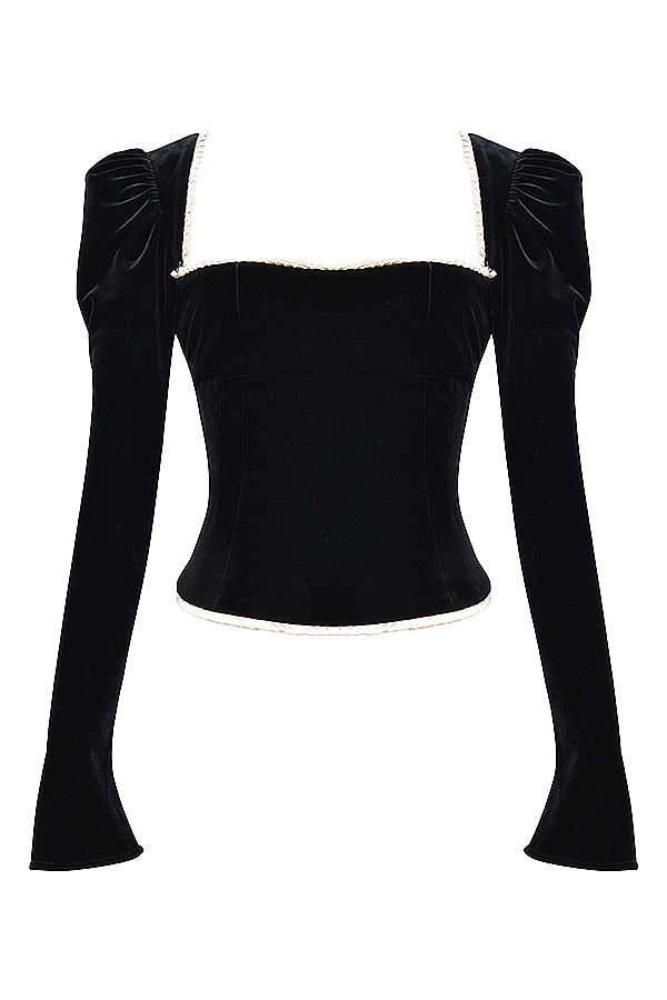 Noa-Black Velvet Corset