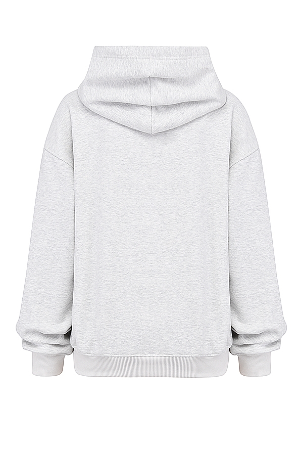 Mirage-Light Grey Marl Zip Through Hoodie