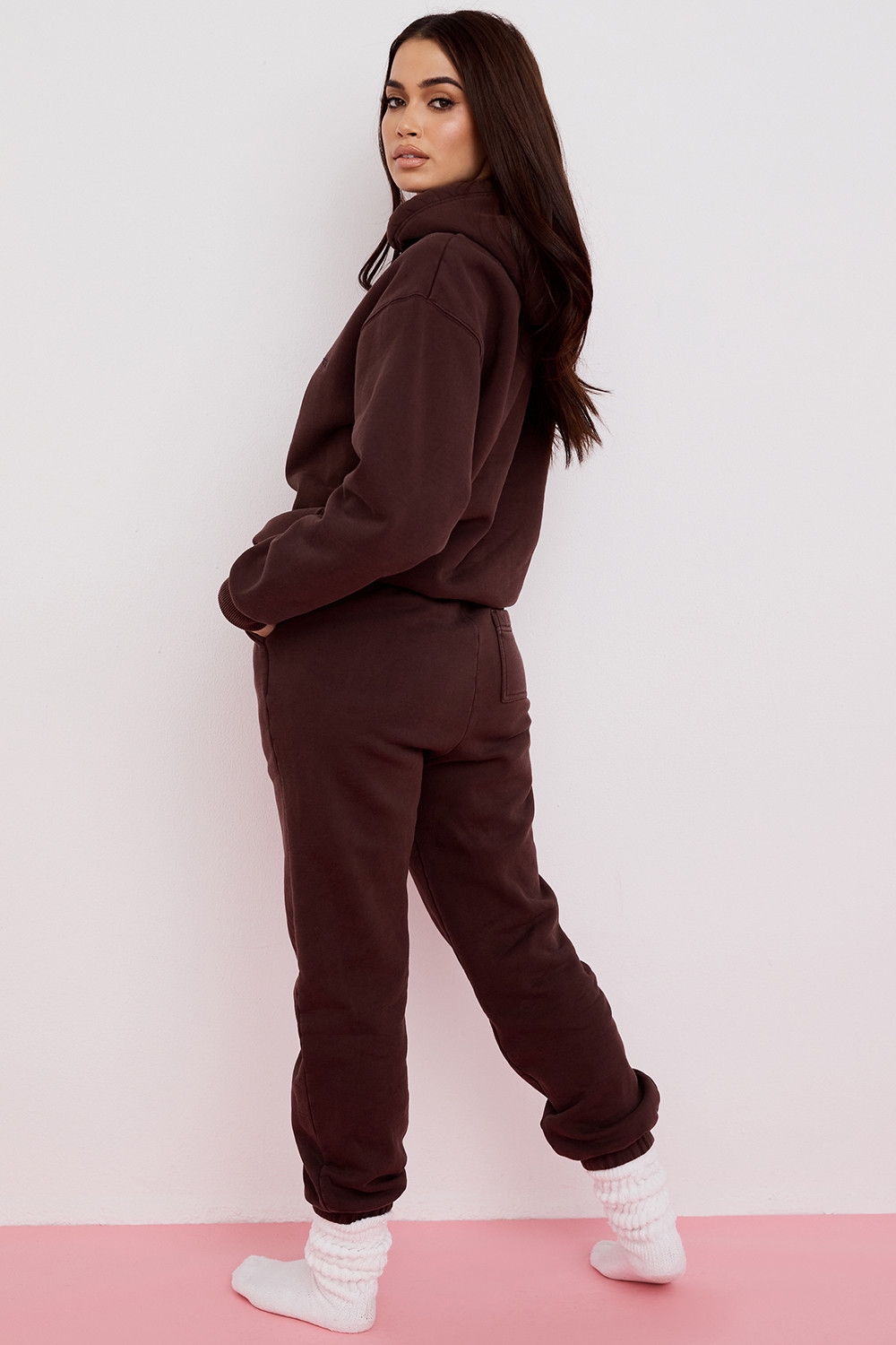 Sky-Chocolate Fleece Back Jogging Trouser