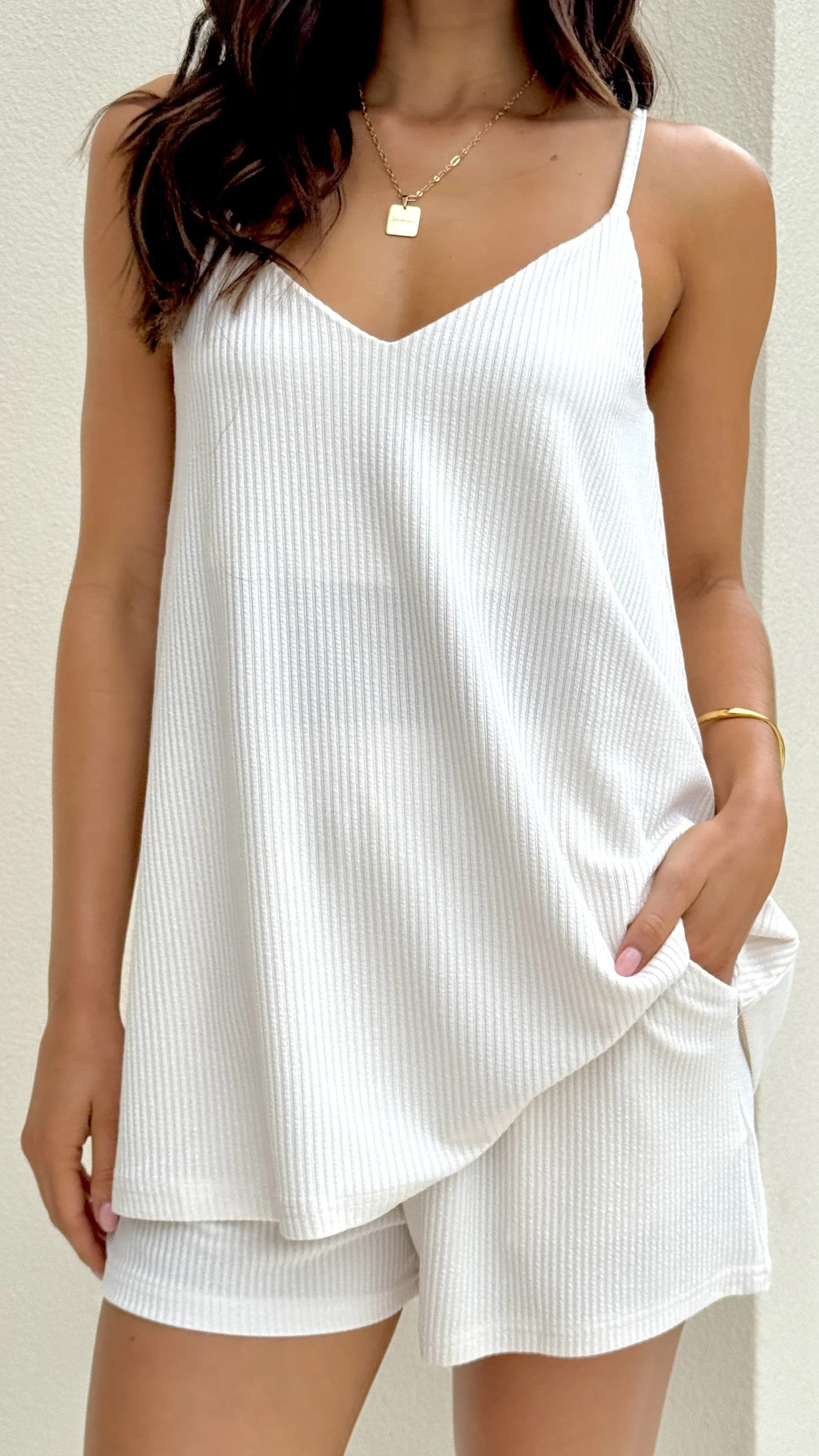 Naomi Relaxed Top and Shorts Set - White