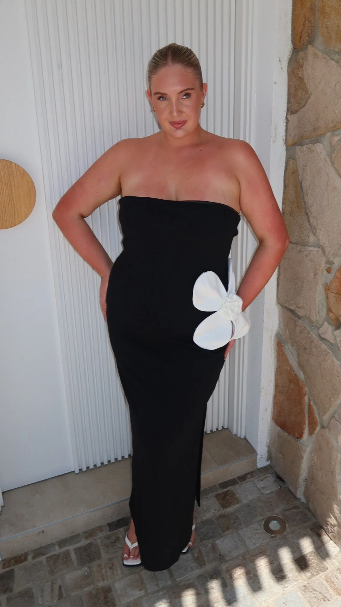 Athena Maxi Dress - Black/White