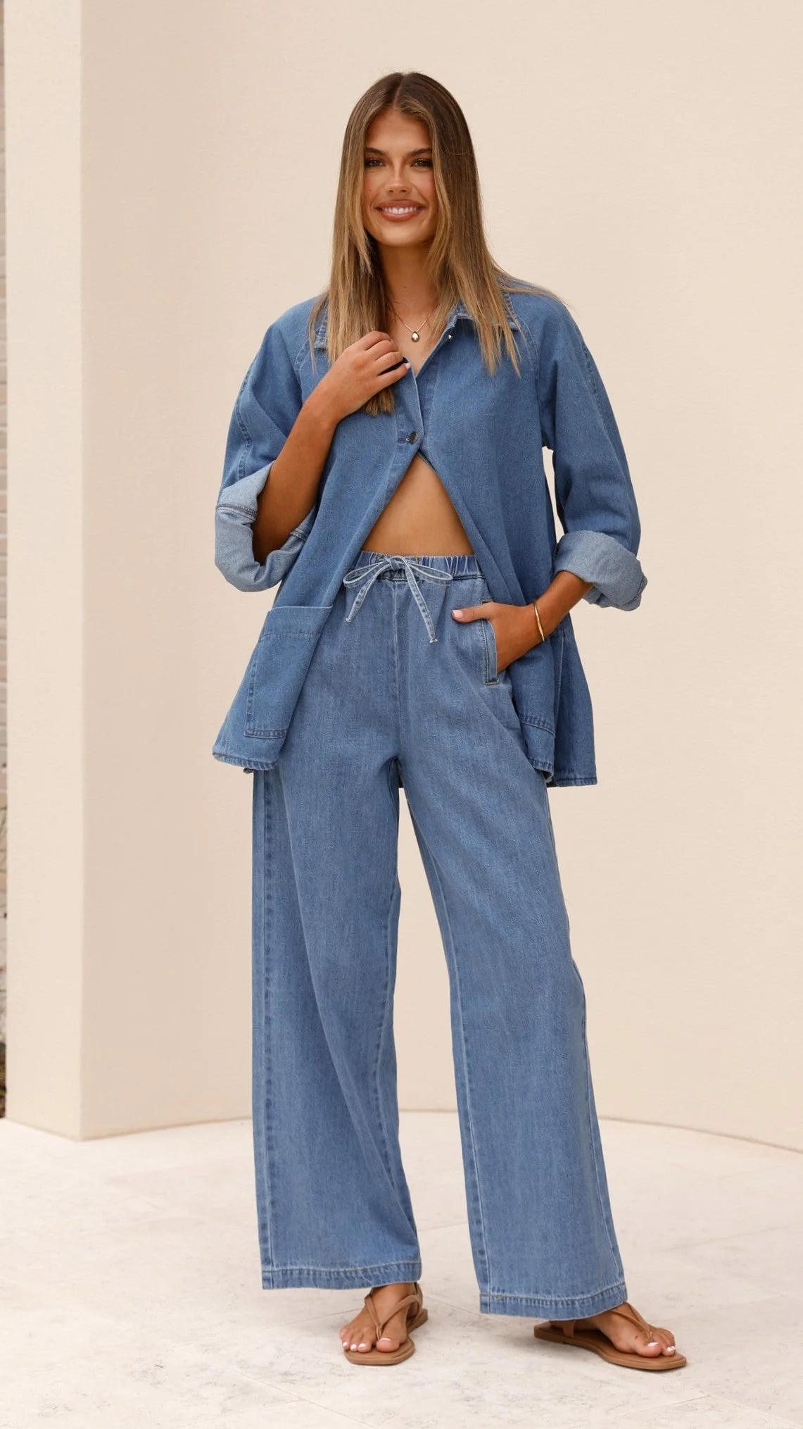 Darby Pant - Mid Blue Denim