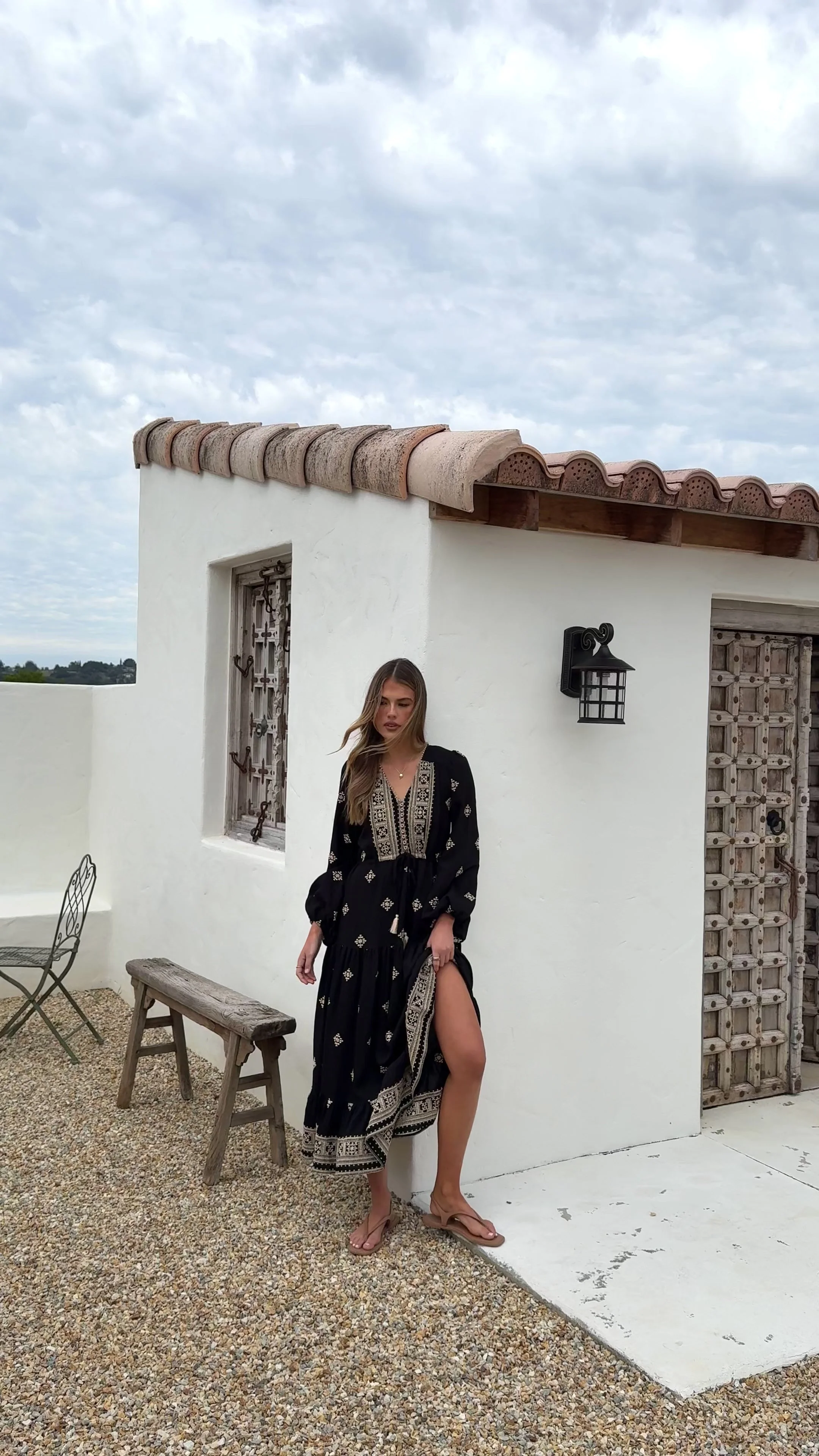 Ellarose Maxi Dress - Black/Beige