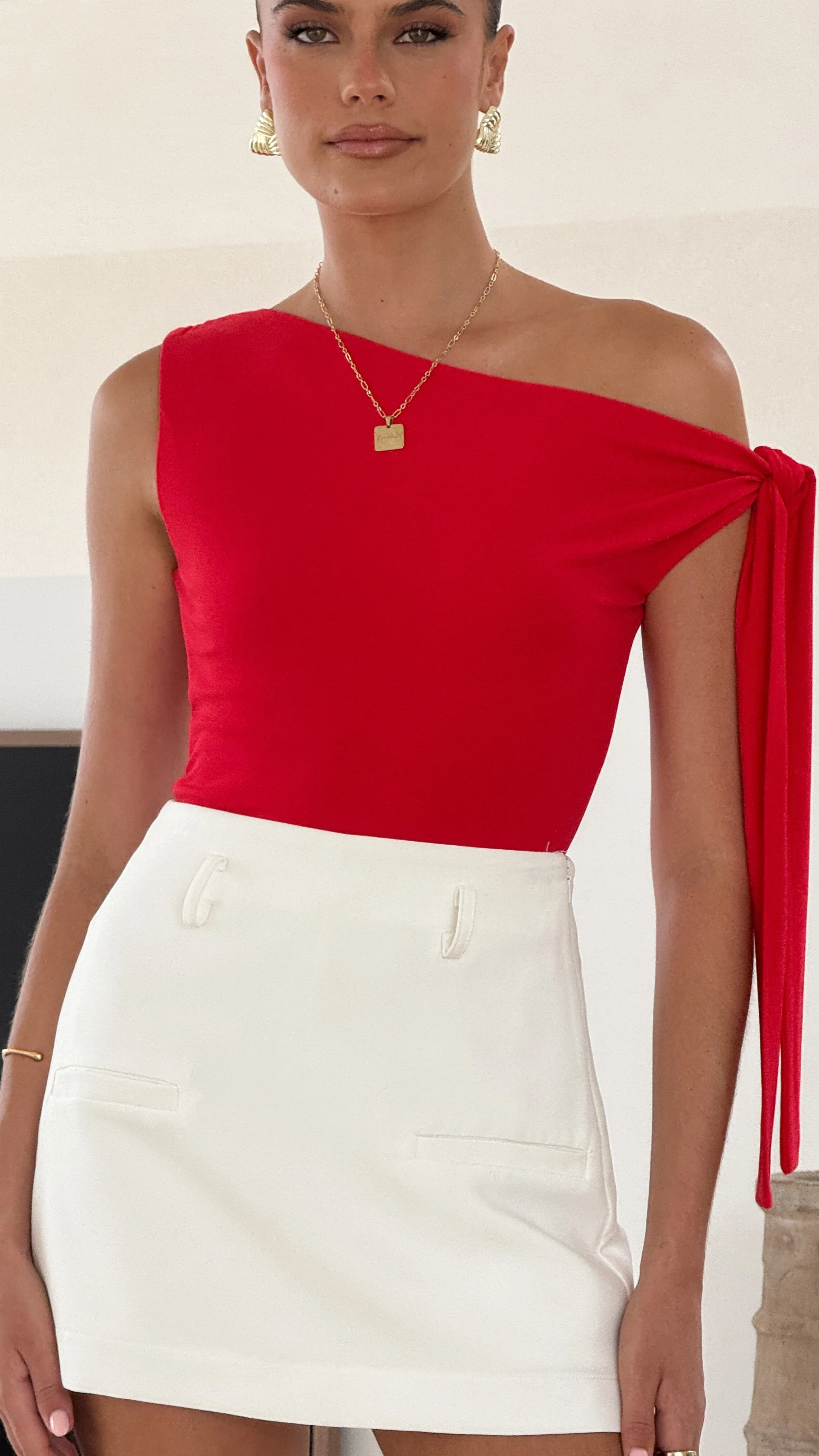 Cavatina Off Shoulder Top - Red