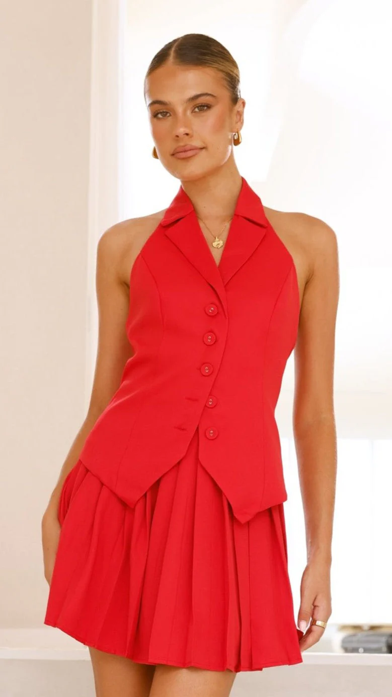 Yetta Vest Top - Red