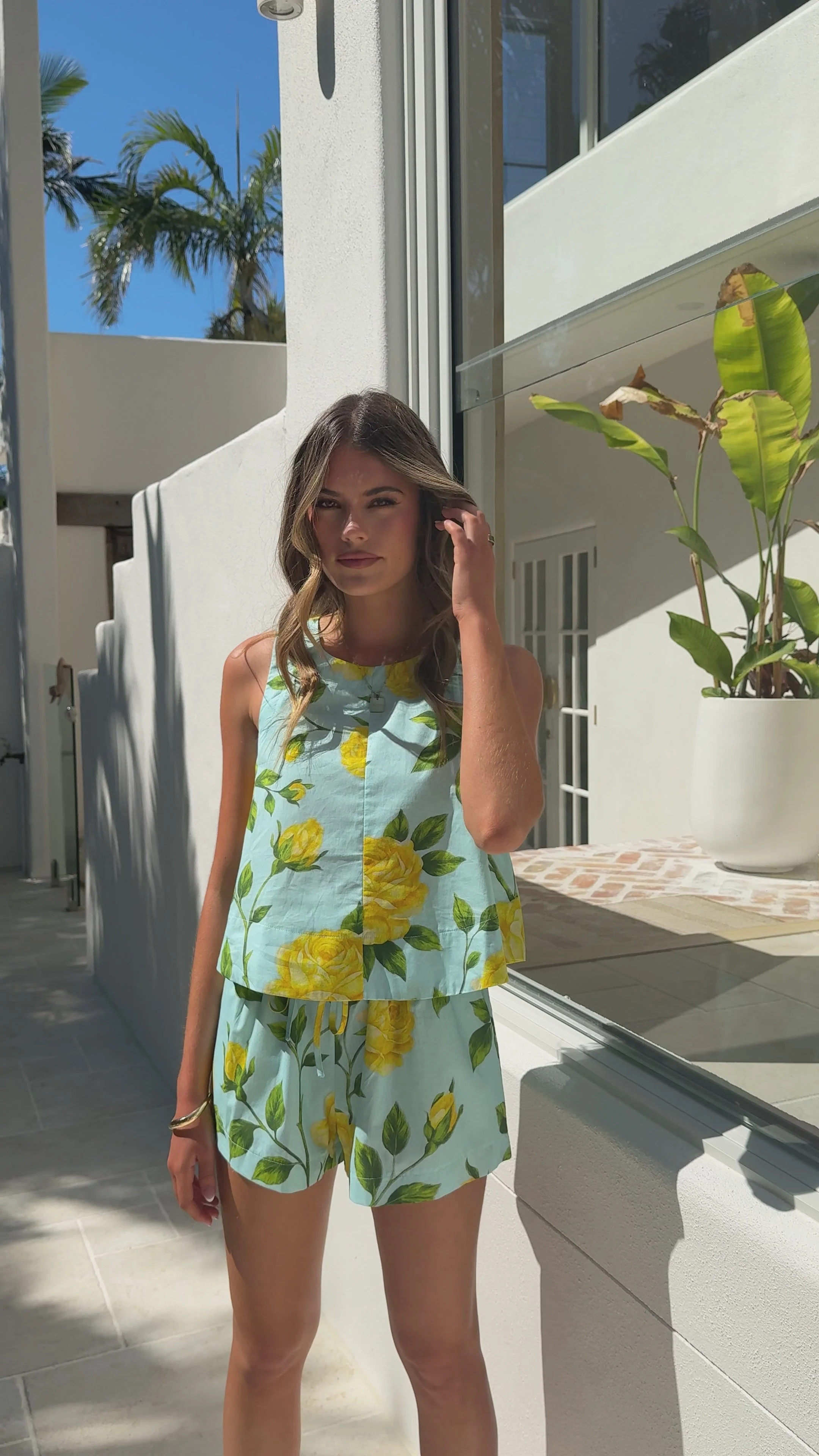 Alma Shorts - Lemon/Aqua Floral