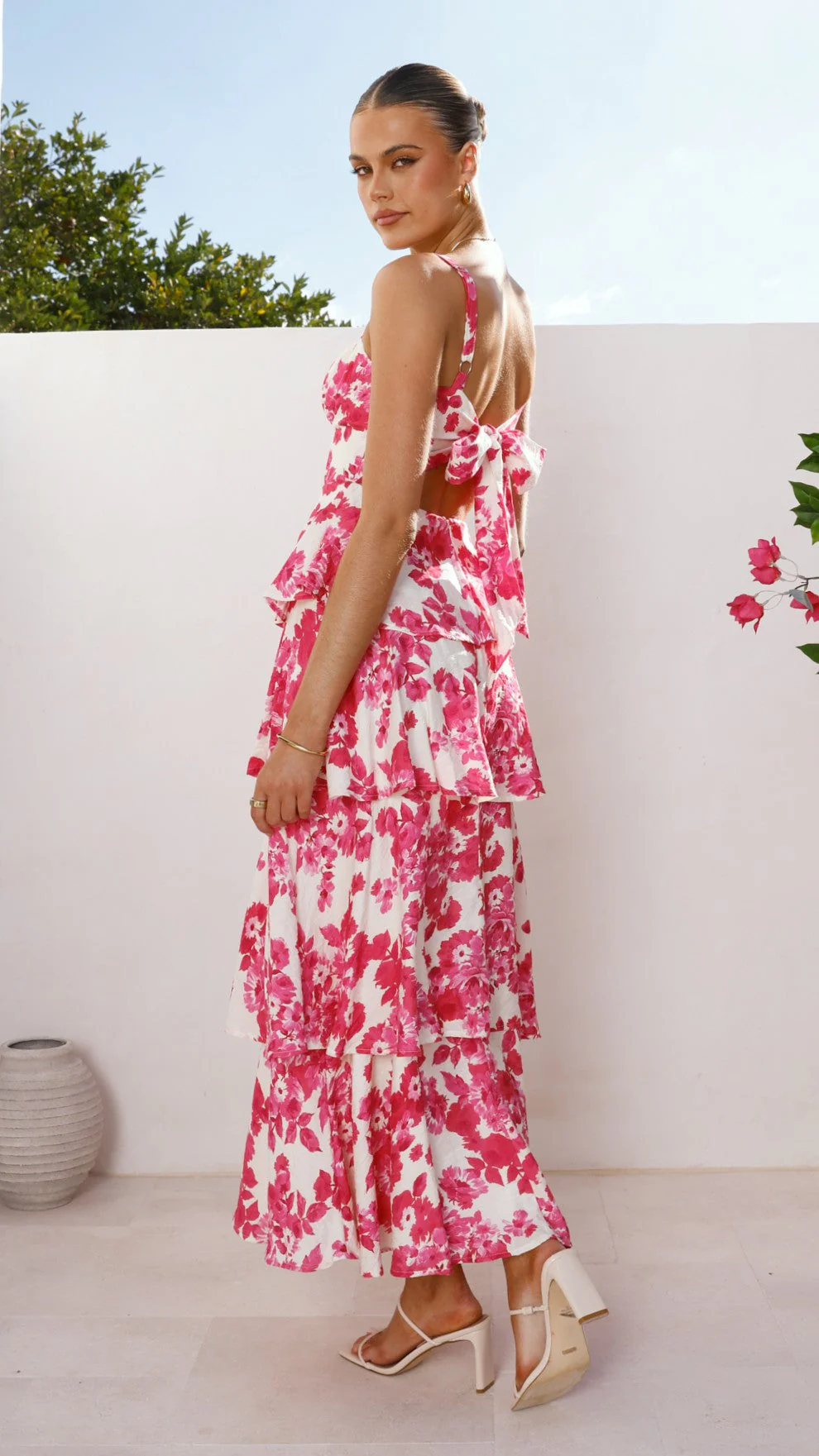Odilia Maxi Dress - Pink/White Floral