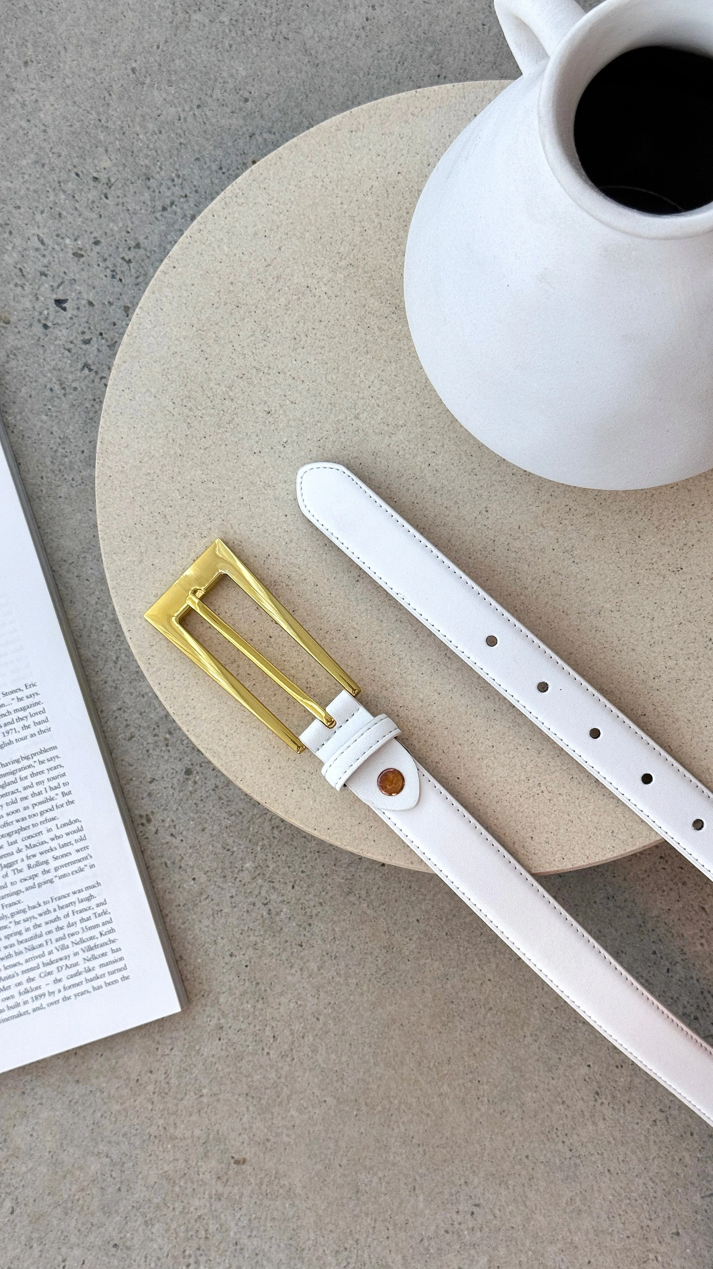 Stacey Belt - Chalk / Gold