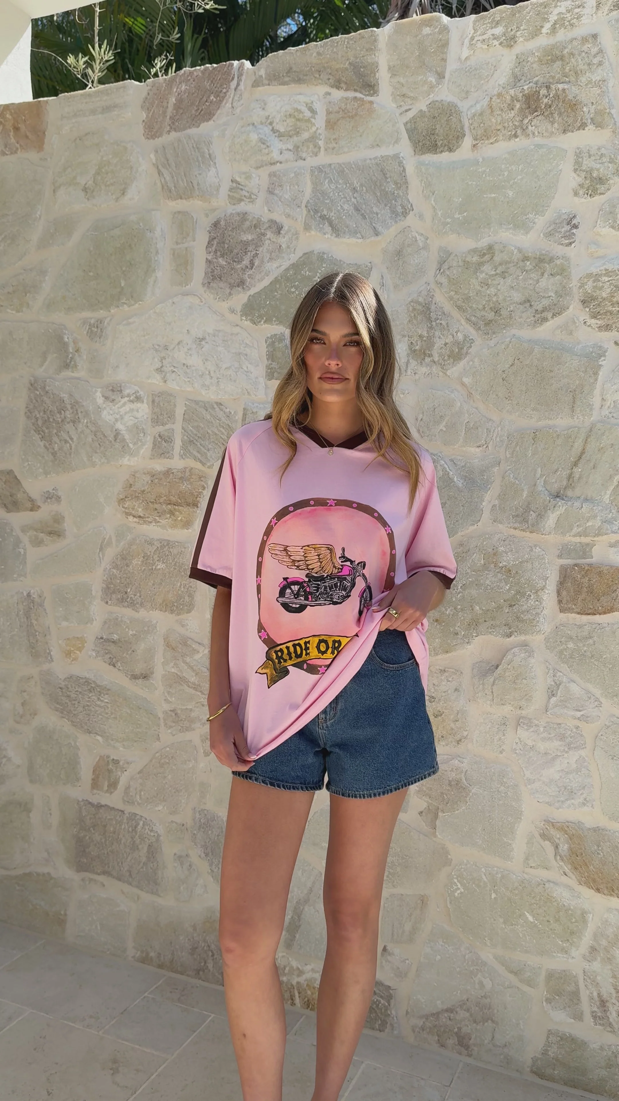 Avis Oversized Tee - Ride or Die Print