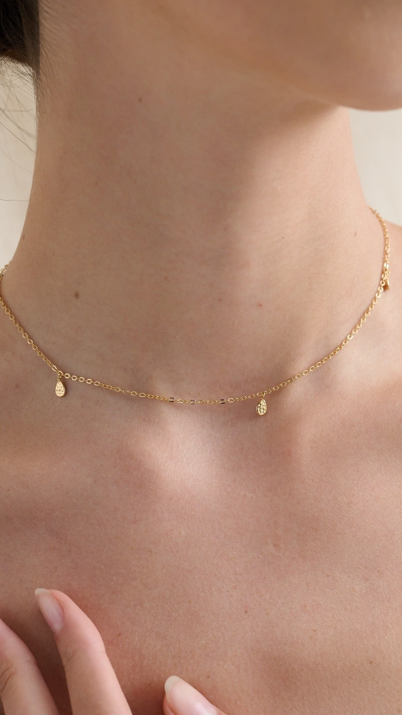Diamanté Teardrop 18K Gold Plated Necklace - Gold