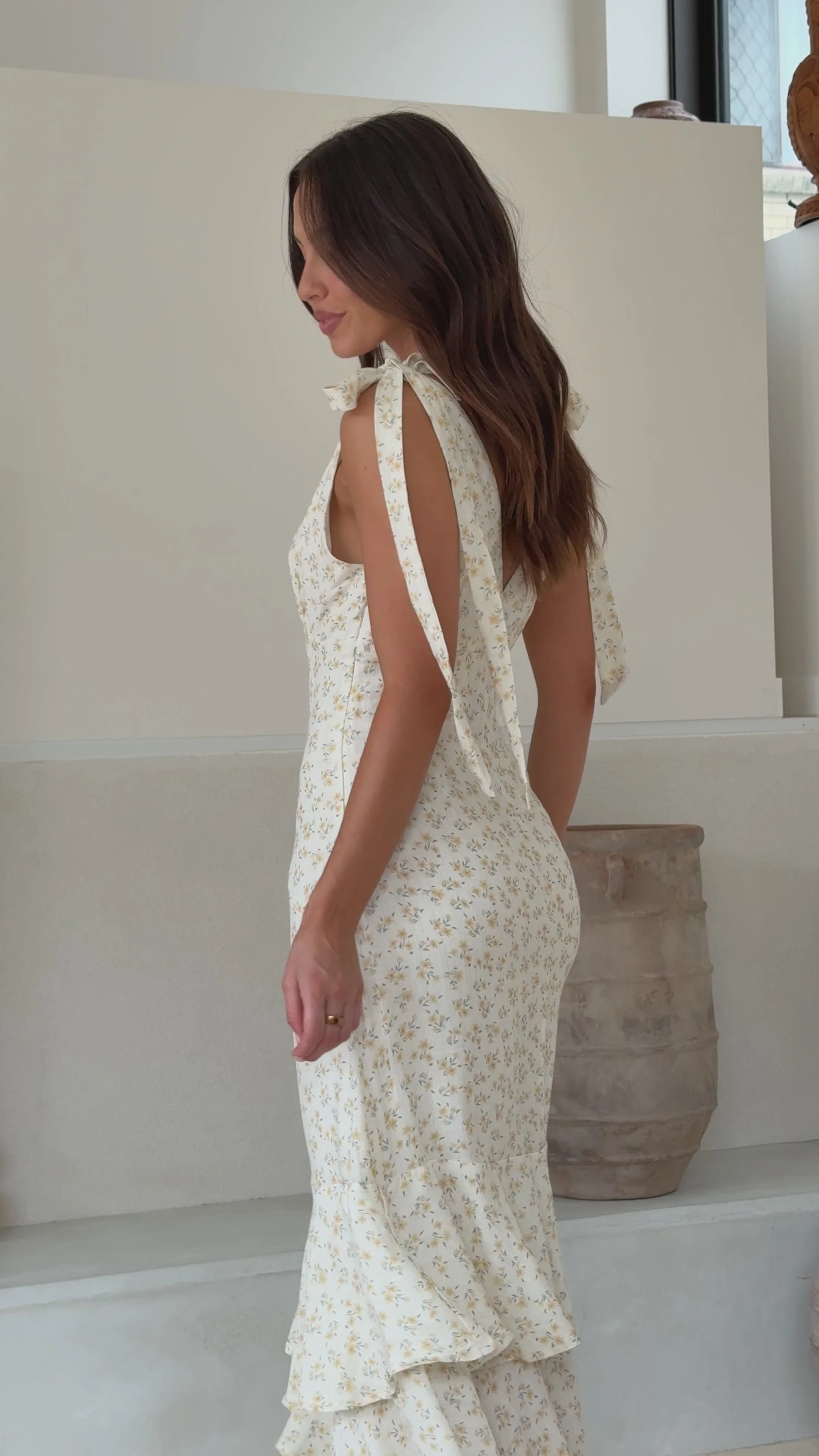 Idana Maxi Dress - Cream / Floral