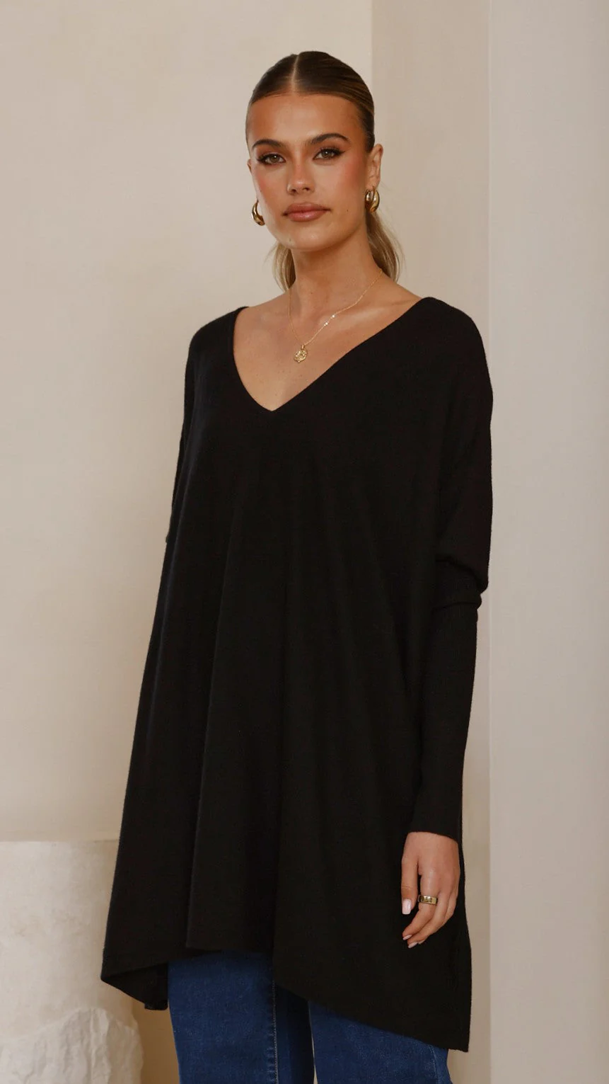 Amalia Knit Top - Black