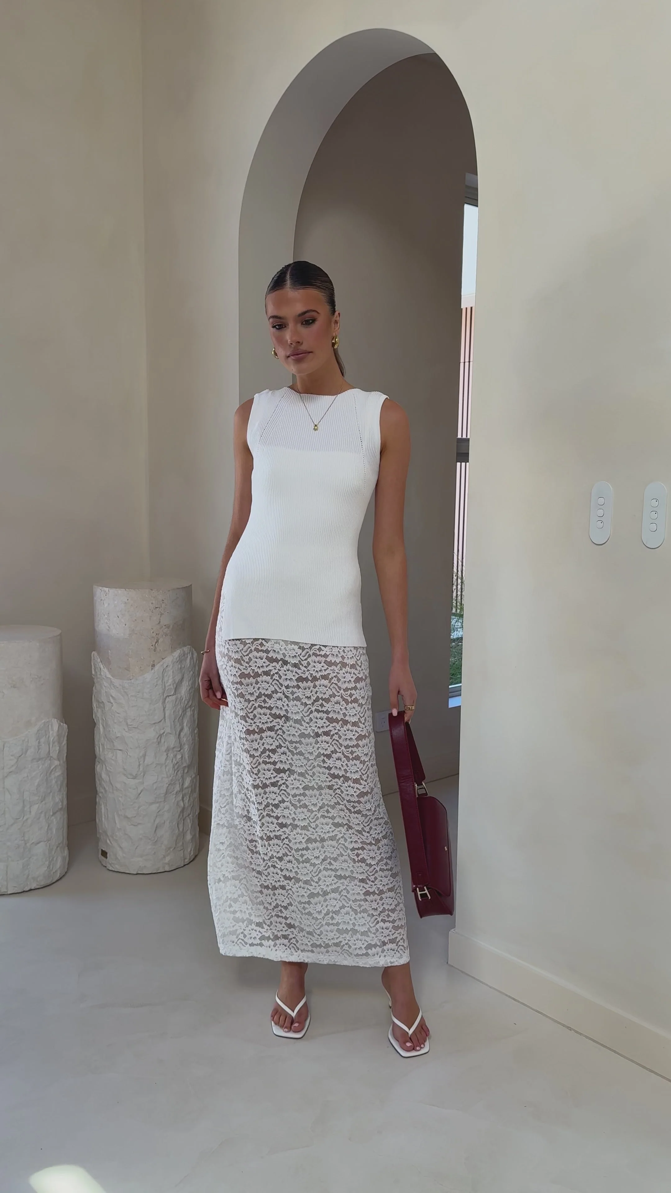 Harlene Lace Maxi Skirt - White