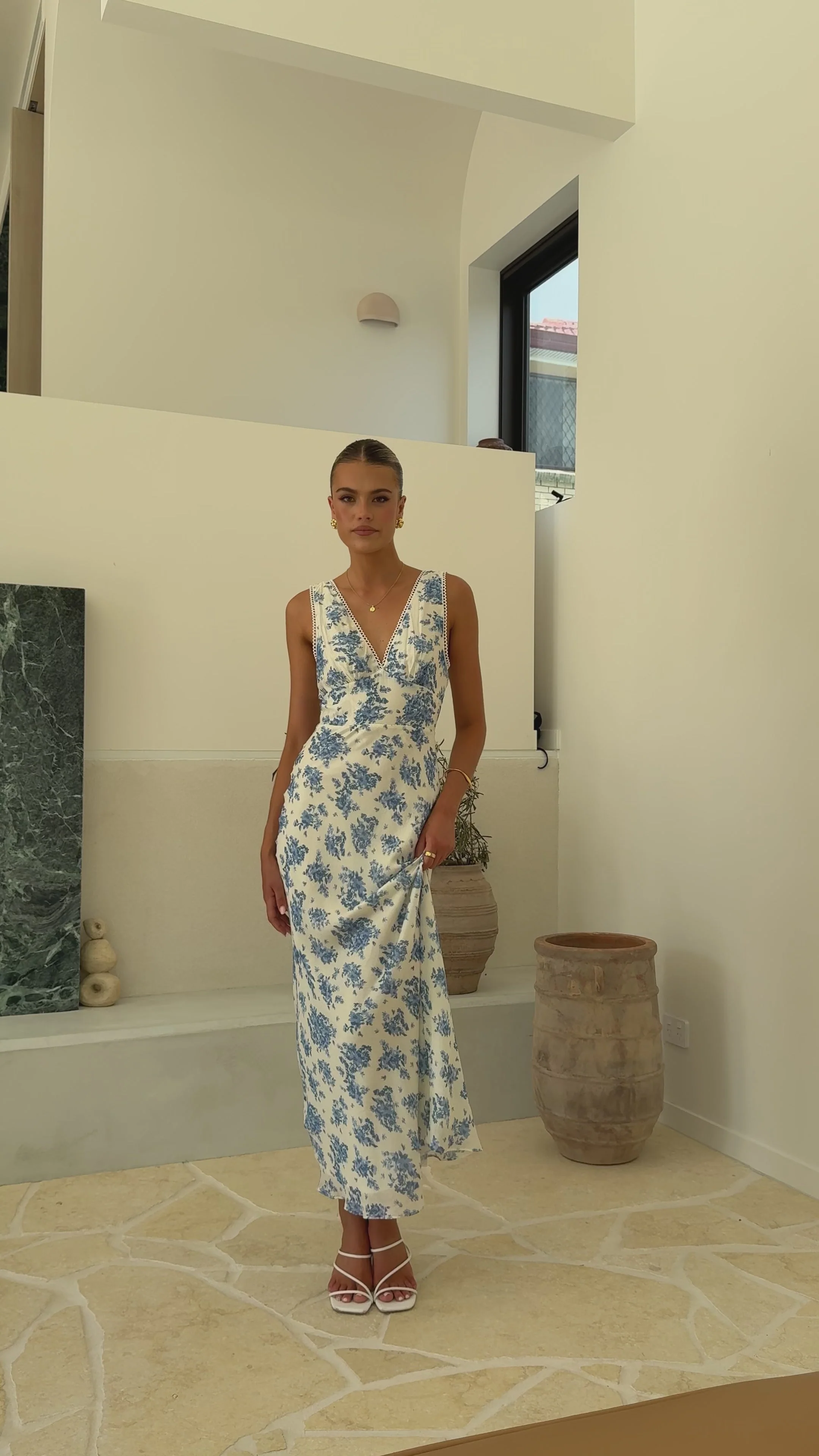 Kamala Maxi Dress - Blue Floral