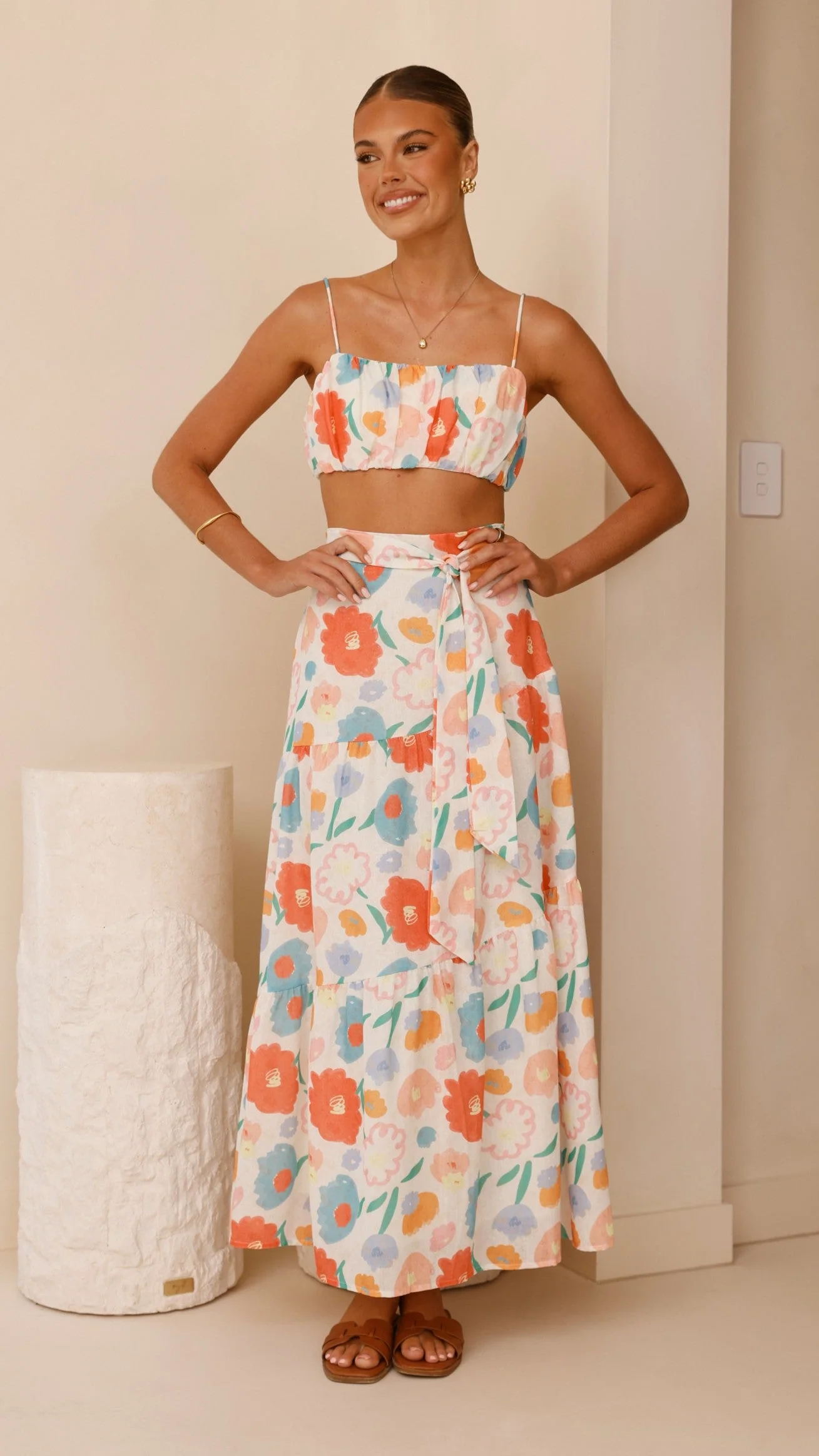 Saraya Top and Skirt Set - Floral Dream