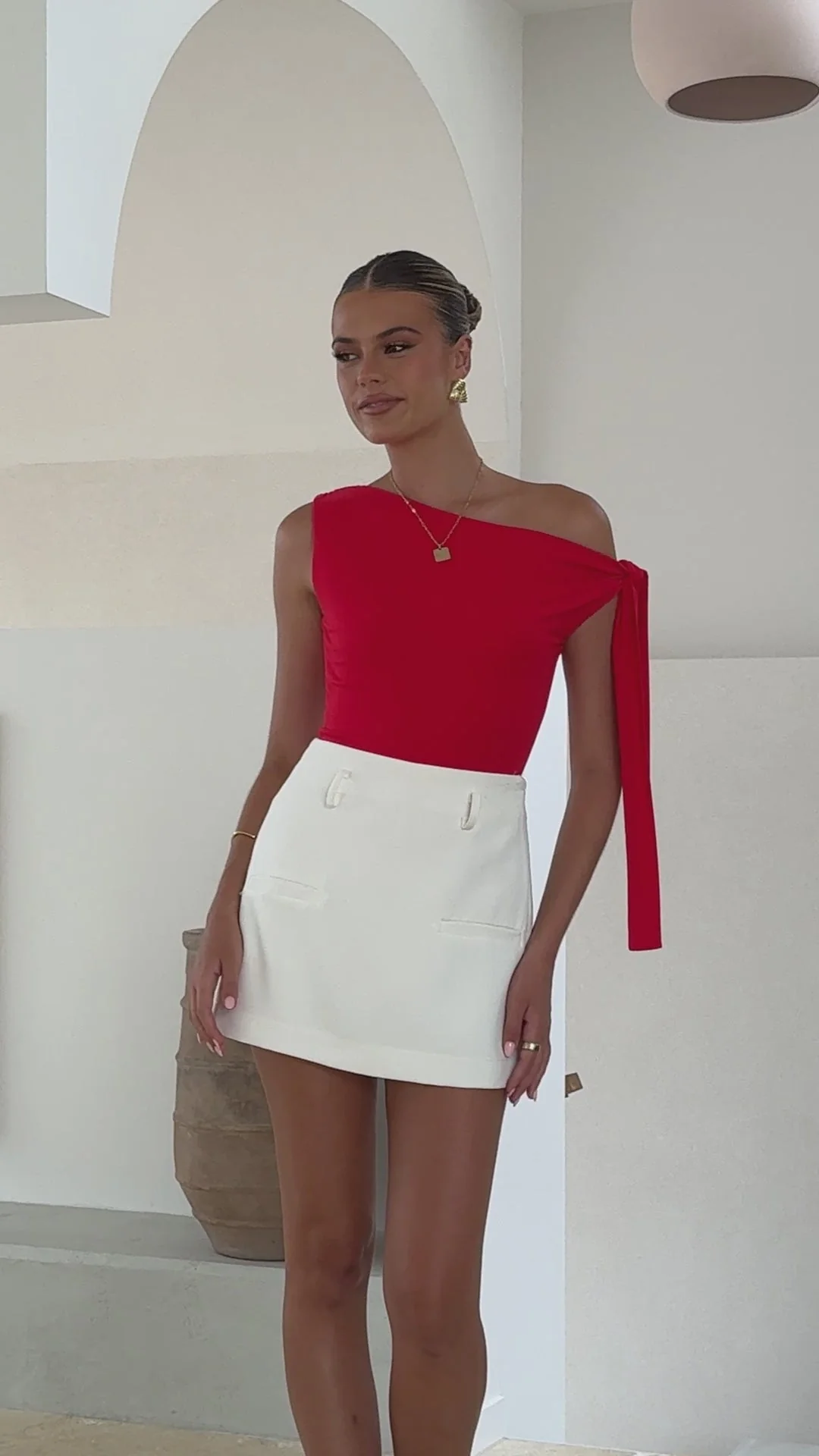 Cavatina Off Shoulder Top - Red