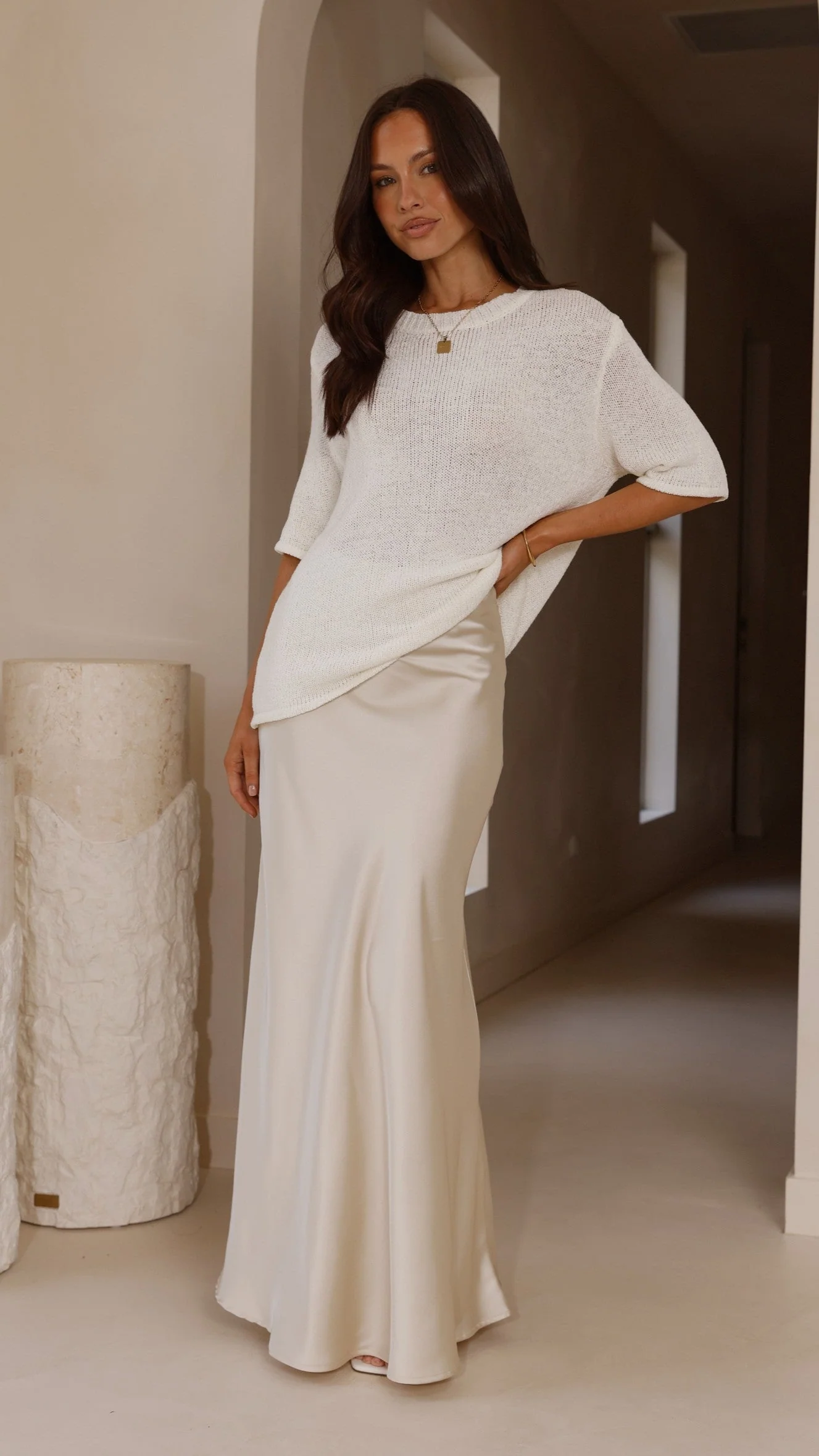 Amara Knit Top - White