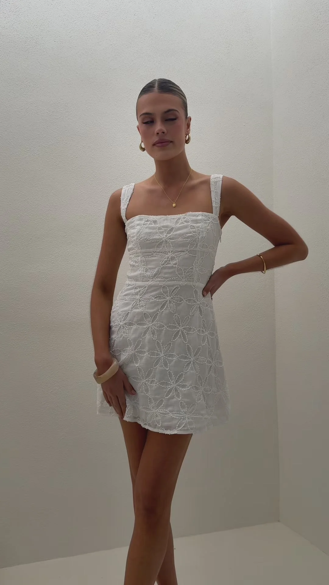 Nadalia Mini Dress - White Lace