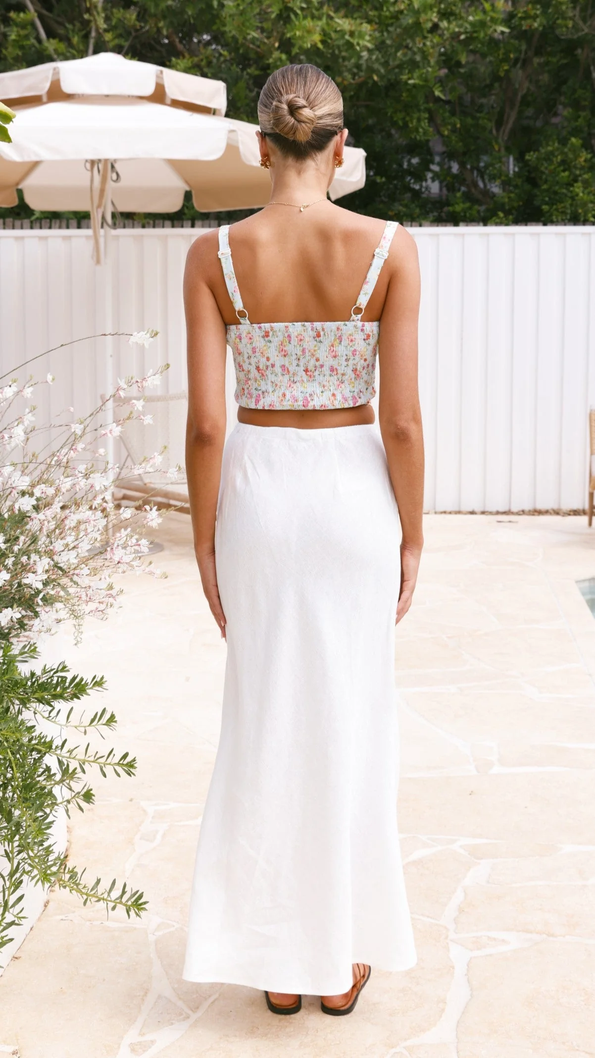 Amani Linen Maxi Skirt - White