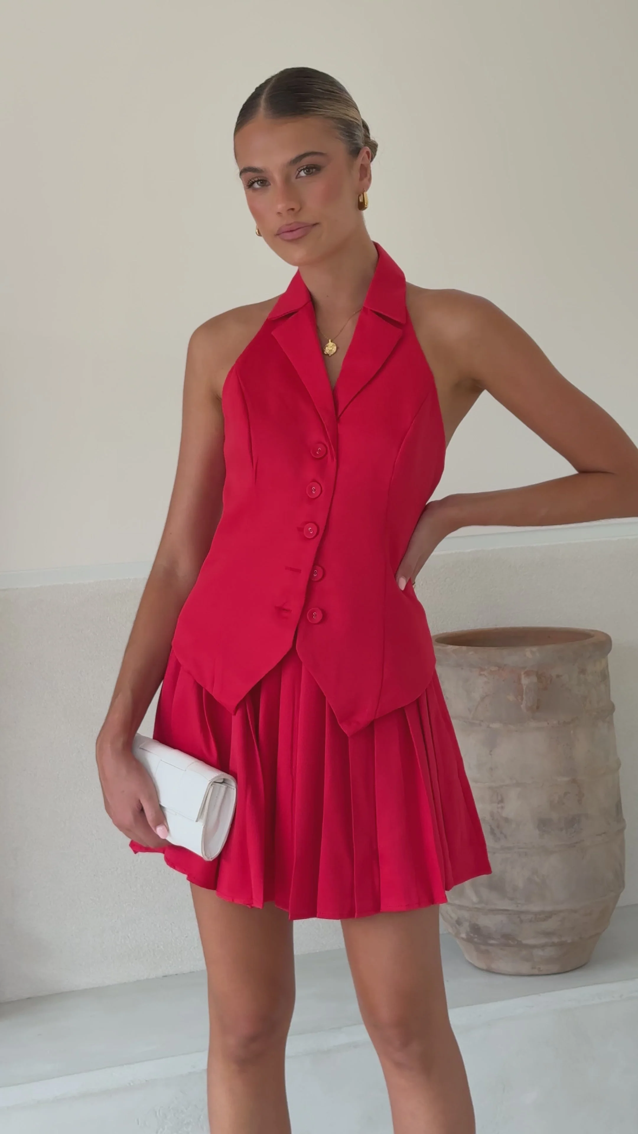 Yetta Vest Top - Red