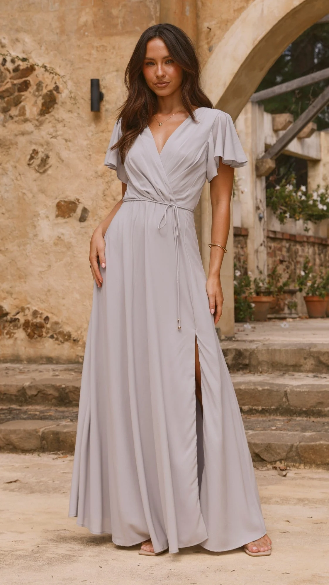 Charlize Maxi Dress - Silver