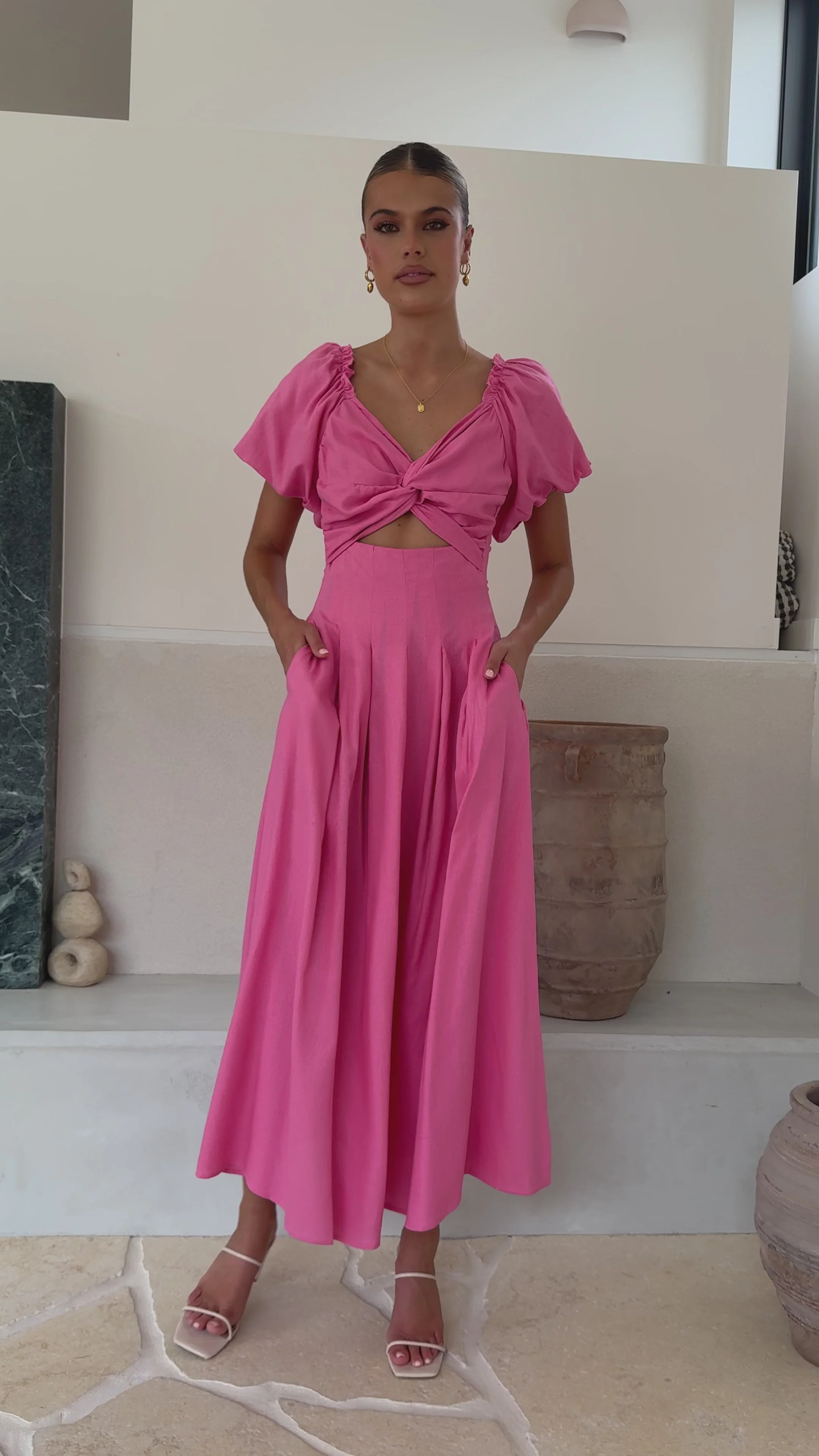 Christina Maxi Dress - Hot Pink