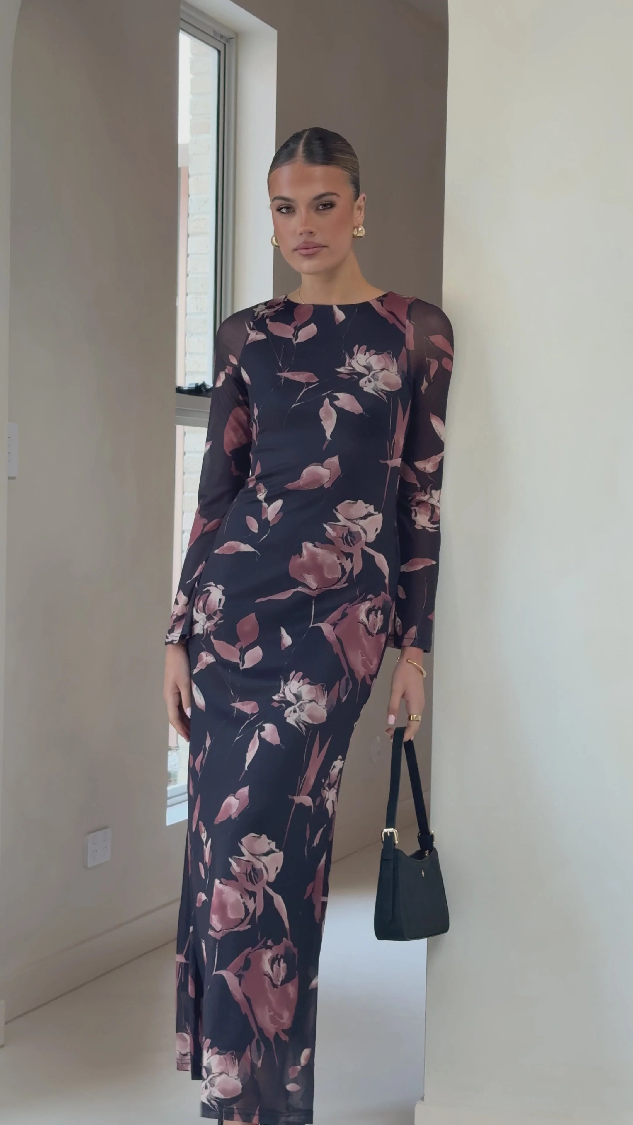 Koah Long Sleeve Maxi Dress - Flower Print