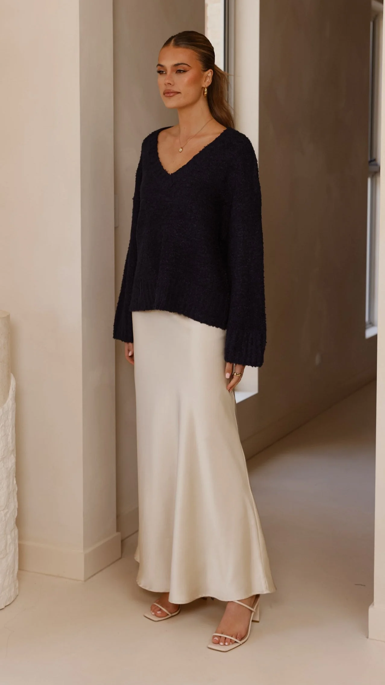 Silas Knit Top - Navy