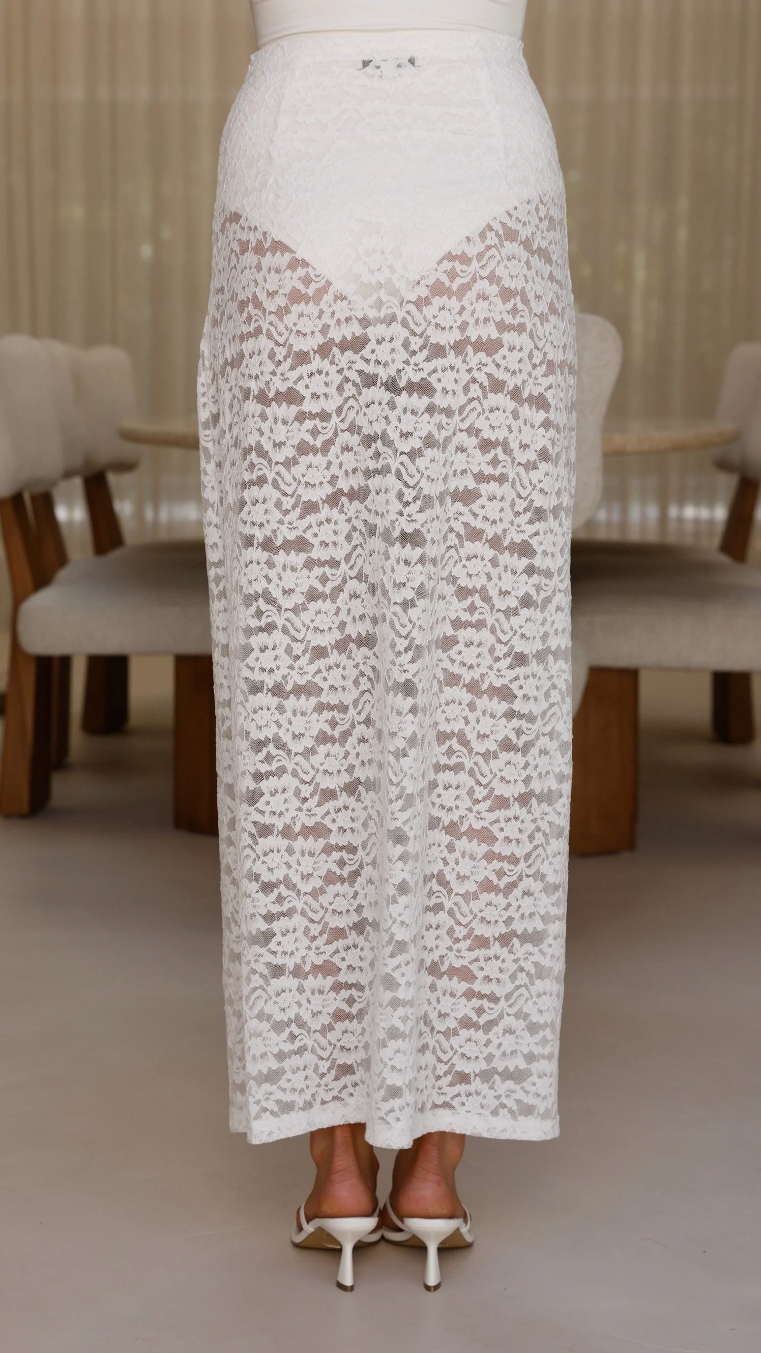 Harlene Lace Maxi Skirt - White
