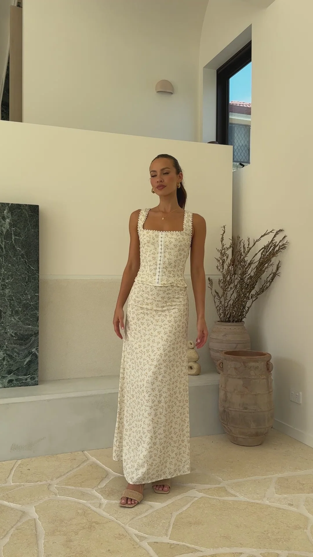 Saylor Maxi Skirt - Yellow Floral