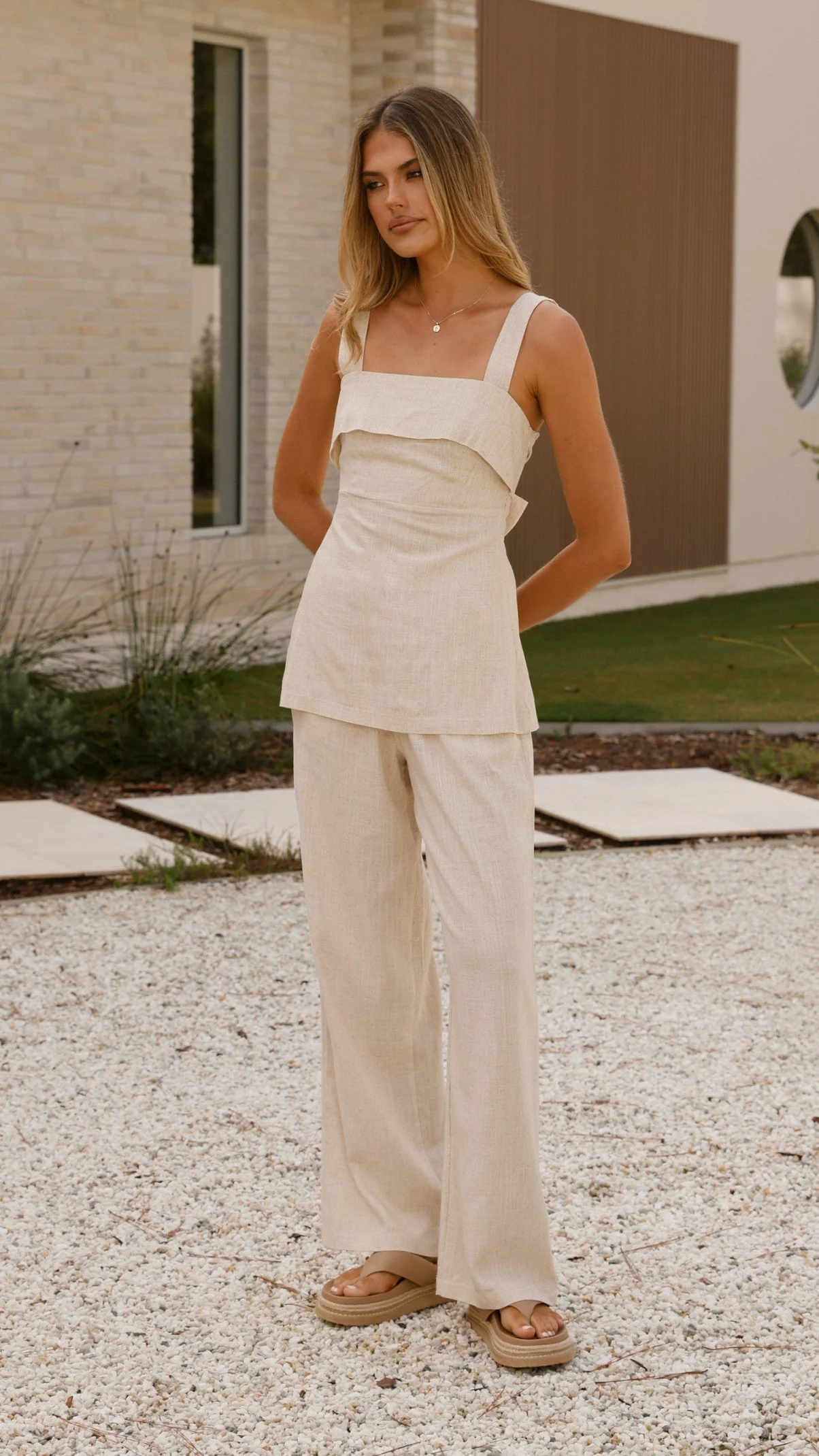 Veruca Longline Top - Beige