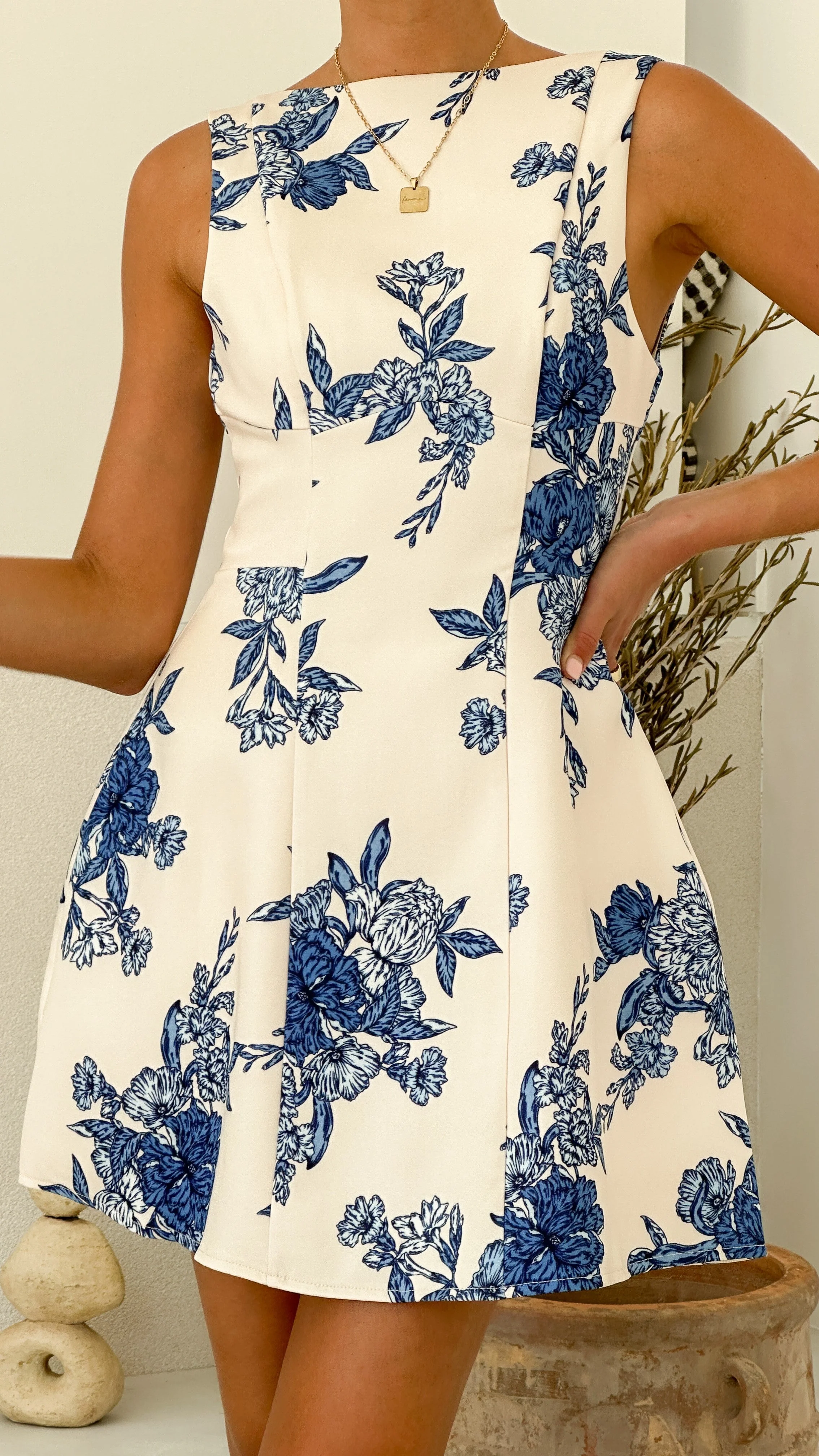 Rafiki Mini Dress - Blue Floral