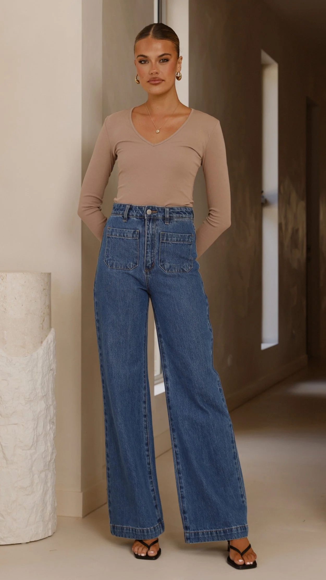 Vienna Long Sleeve Top - Mocha