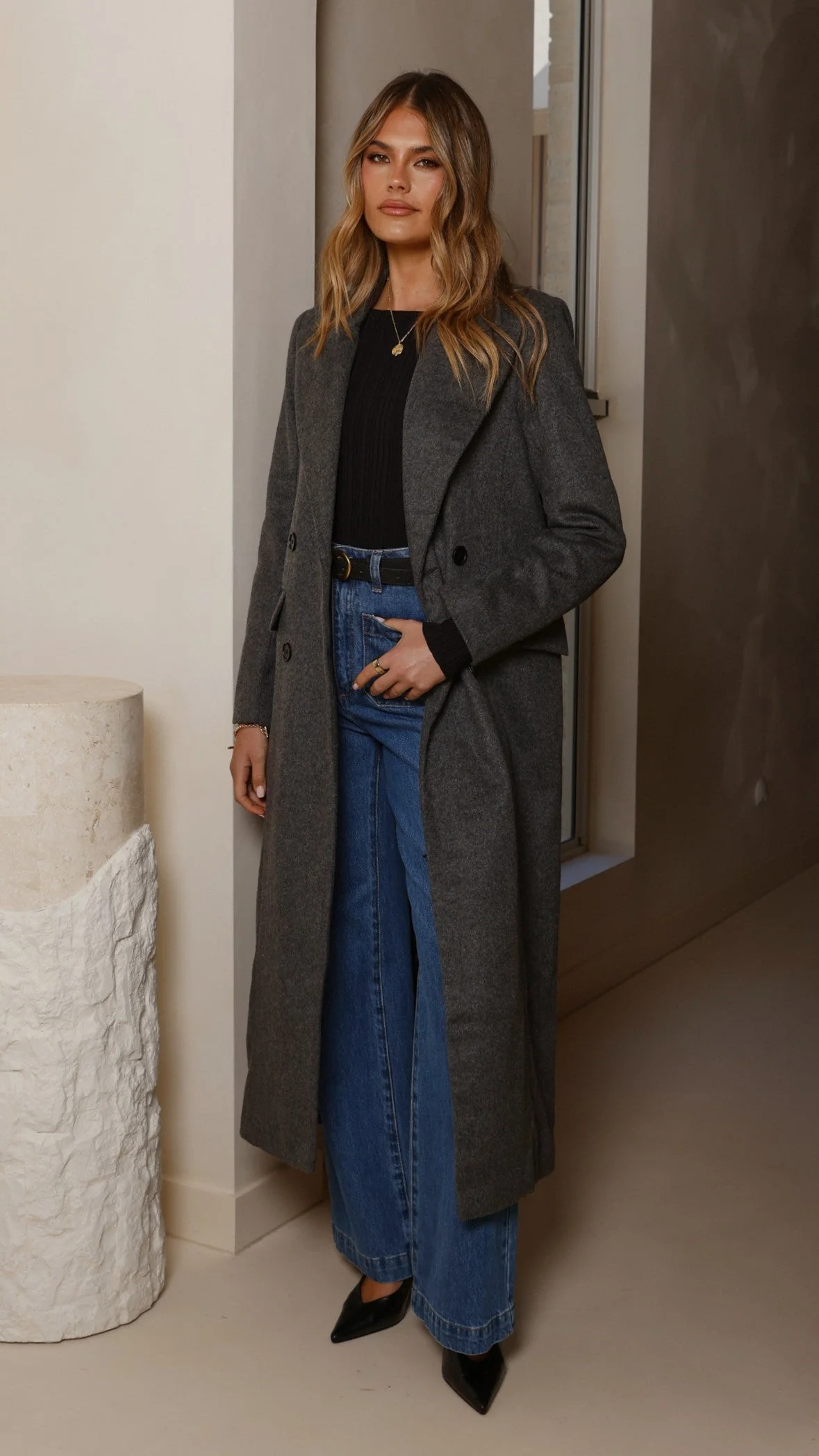 MVN - Lost In New York Coat - Charcoal