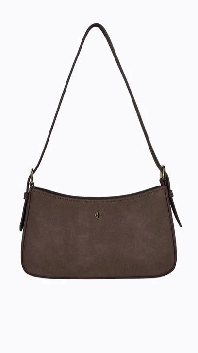 Lilu Shoulder Bag - Choc Suede
