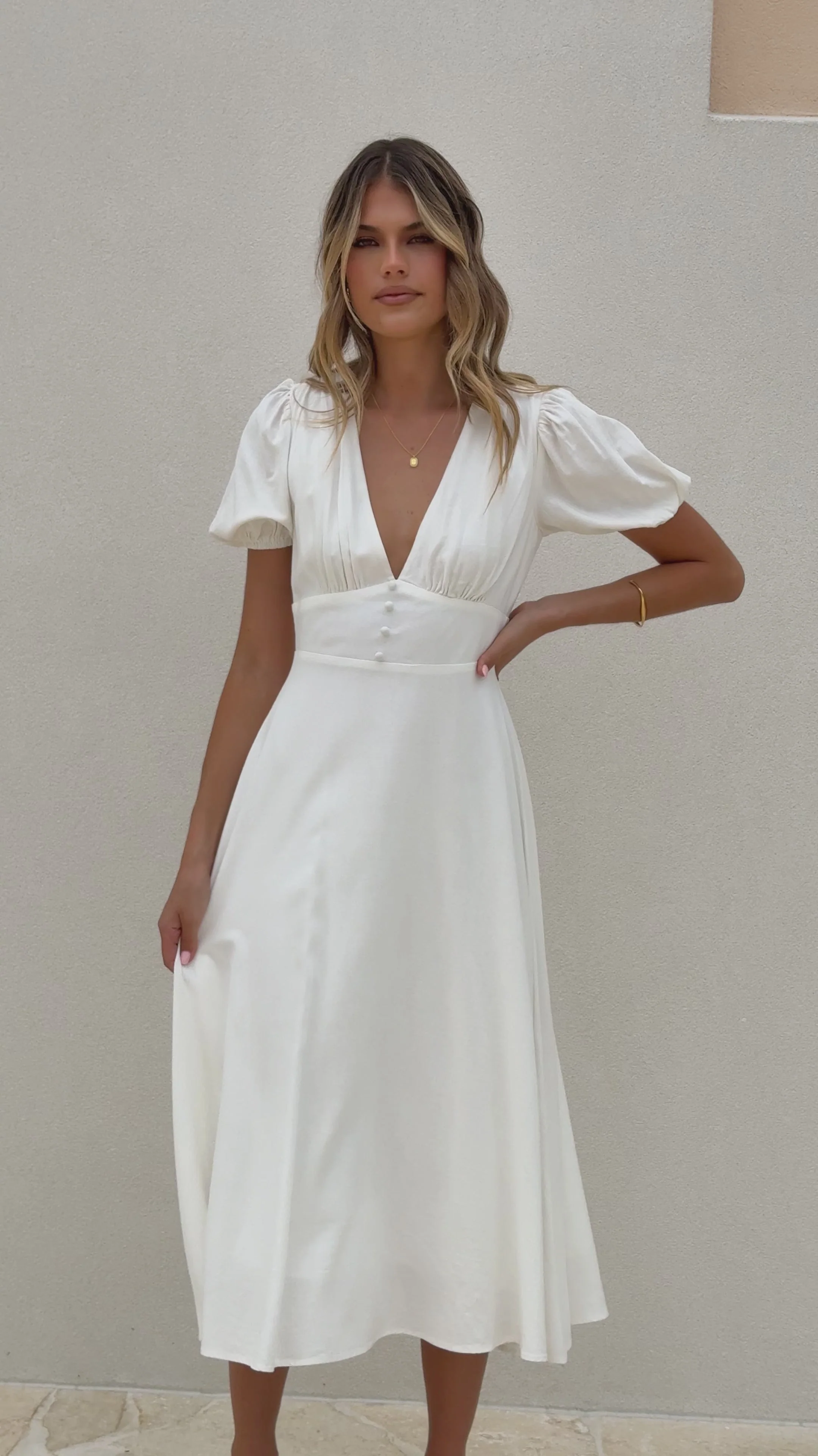 Melea Midi Dress - White