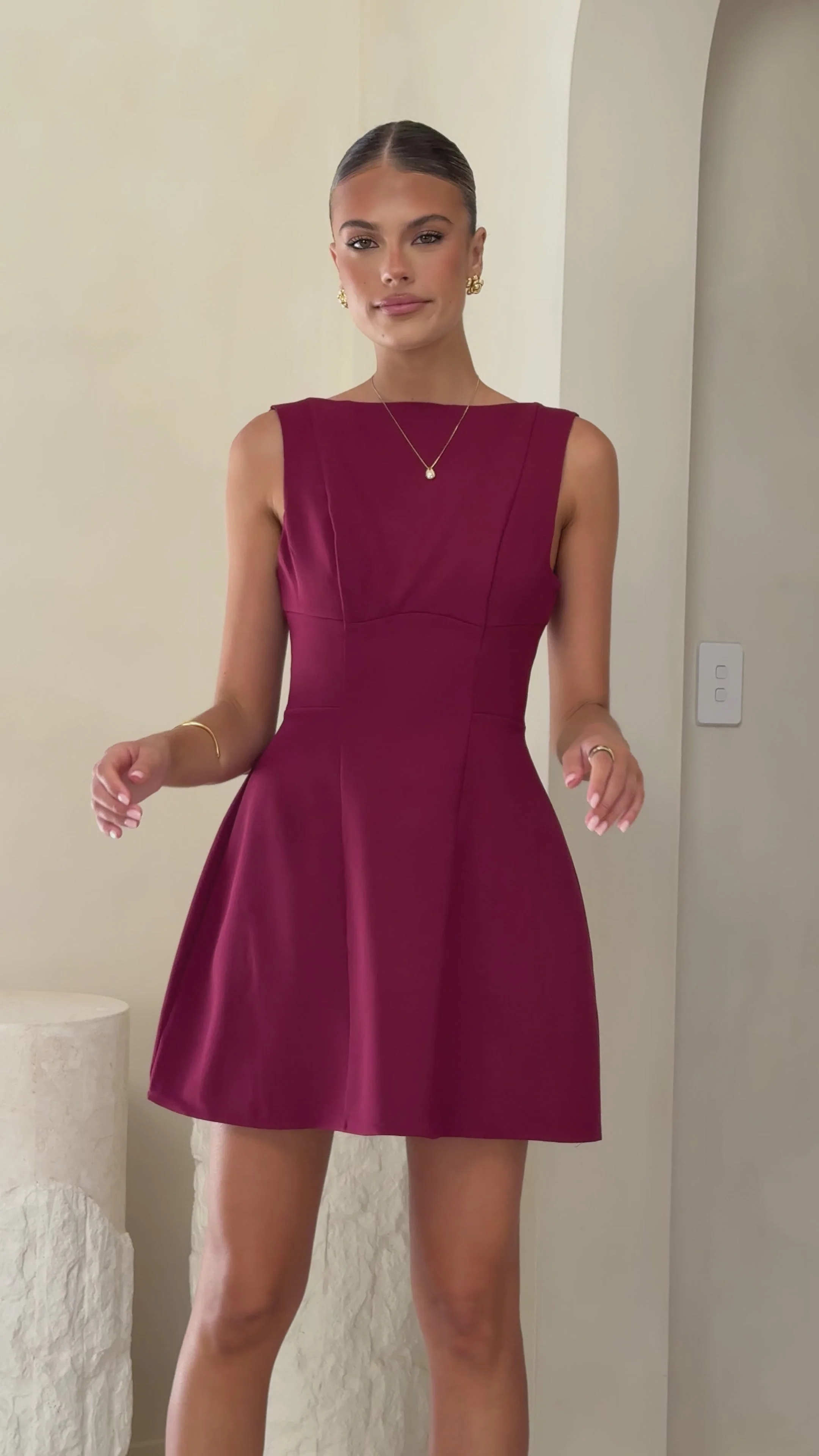 Rafiki Mini Dress - Wine